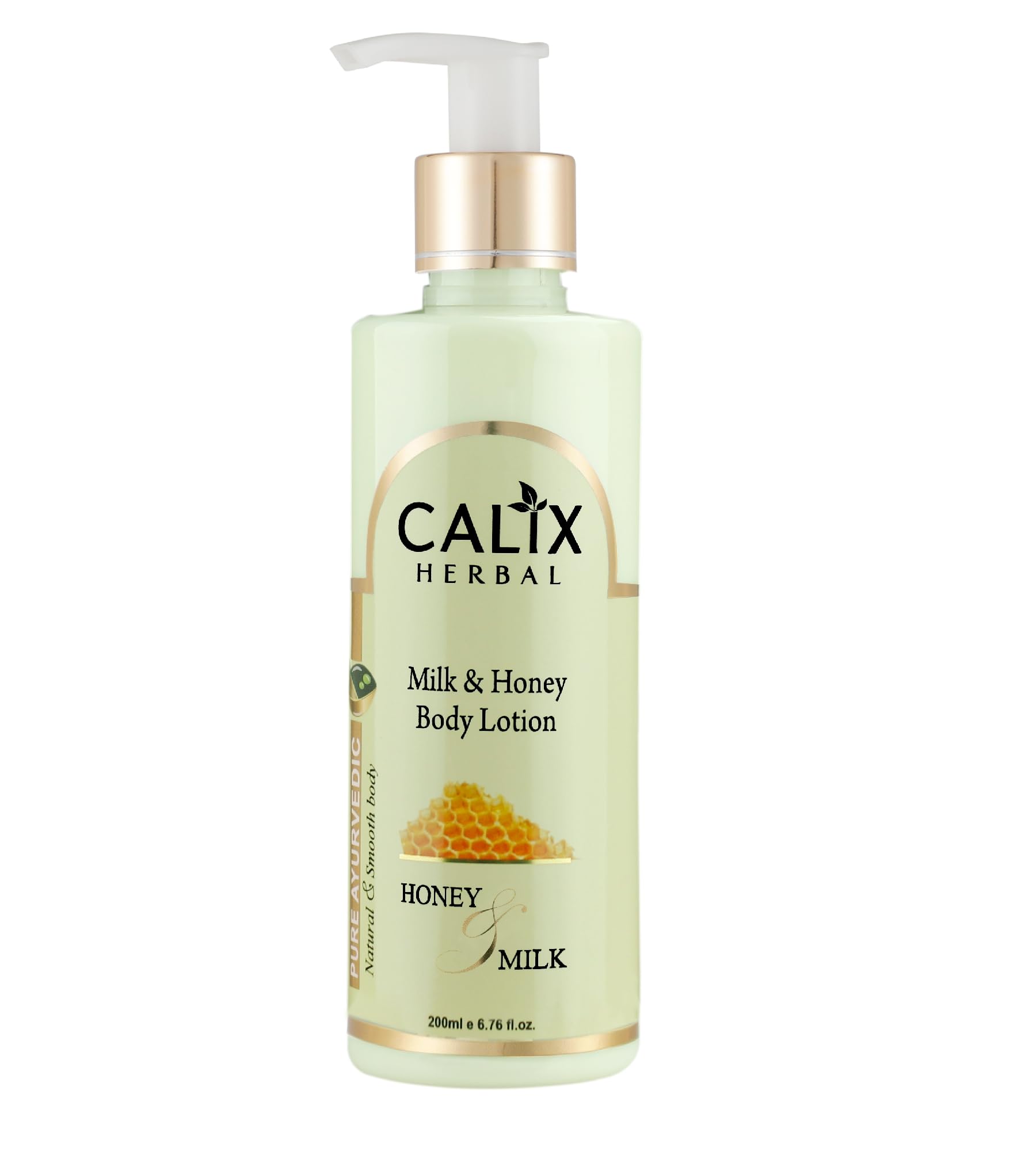 Calix Herbal Organic Ayurvedic Milk & Honey Body Lotion - Natural Moisturizer for Soft, Smooth Skin | Women & Men | All Seasons | 200ml | Perfect for Daily Hydration & Dry Skin Care