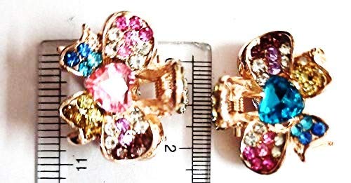 Go Traders - 2 Pairs Multicolor Metal Hair Clips for Women & Girls | Hair Clutch Accessories for Parties, Weddings & Everyday Styling