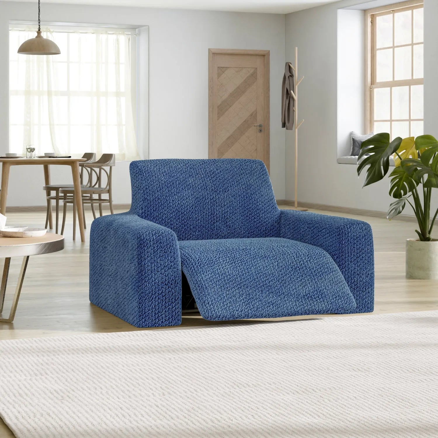 Velvet Reclining Armchair Slipcover - Soft Stretch Fabric Cover for Living Room, Bedroom, or Office - Easy to Install & Machine Washable