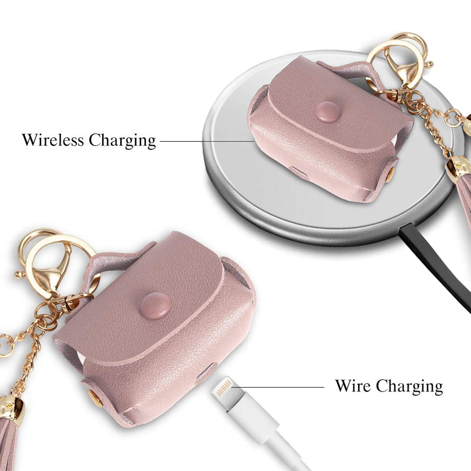MODOS LOGICOS PU Leather Charging Case Cover for Apple AirPods Pro with Tassels - Taro Purple | Protective Case for AirPods Pro | Perfect for Travel, Work & Daily Use
