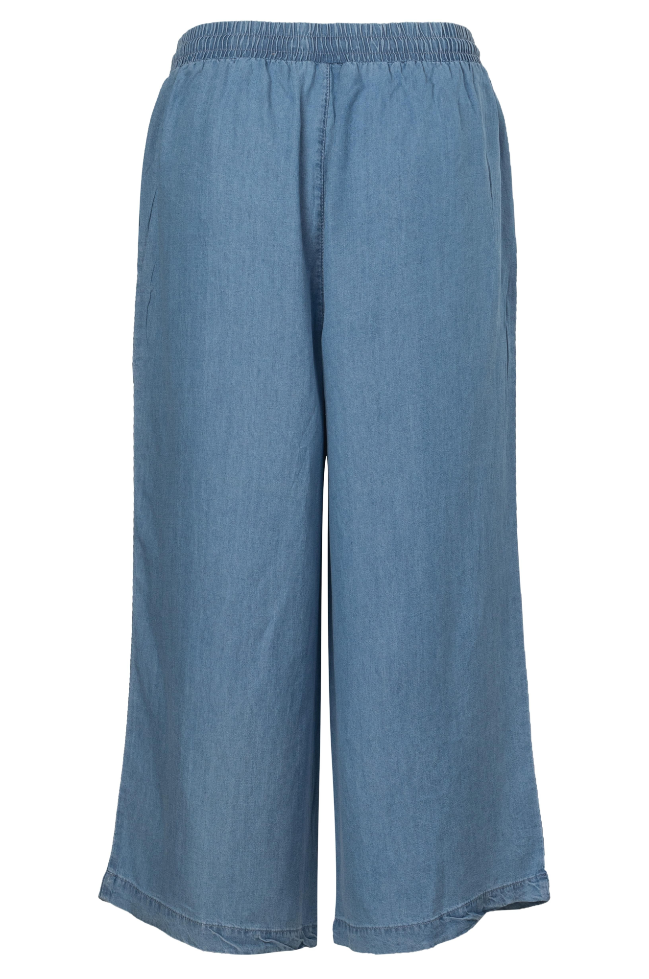 Breathable Tencel Mid Calf Pants for Women - Light Indigo (6636A1) | Comfortable Lounge & Travel Pants | Eco-Friendly Casual Wear