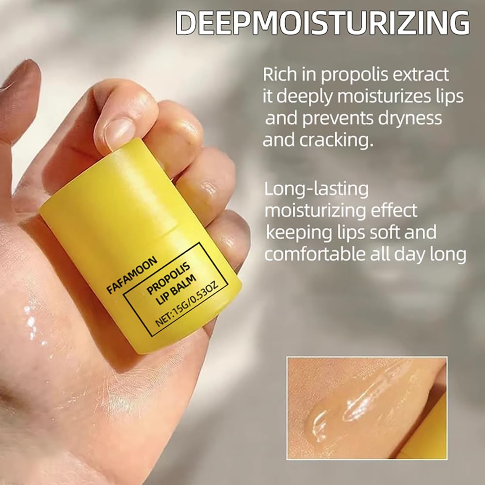 Honey Lip Balm with Propolis & Aloe Vera - Deeply Nourishing Lip Care for Soft, Smooth Lips