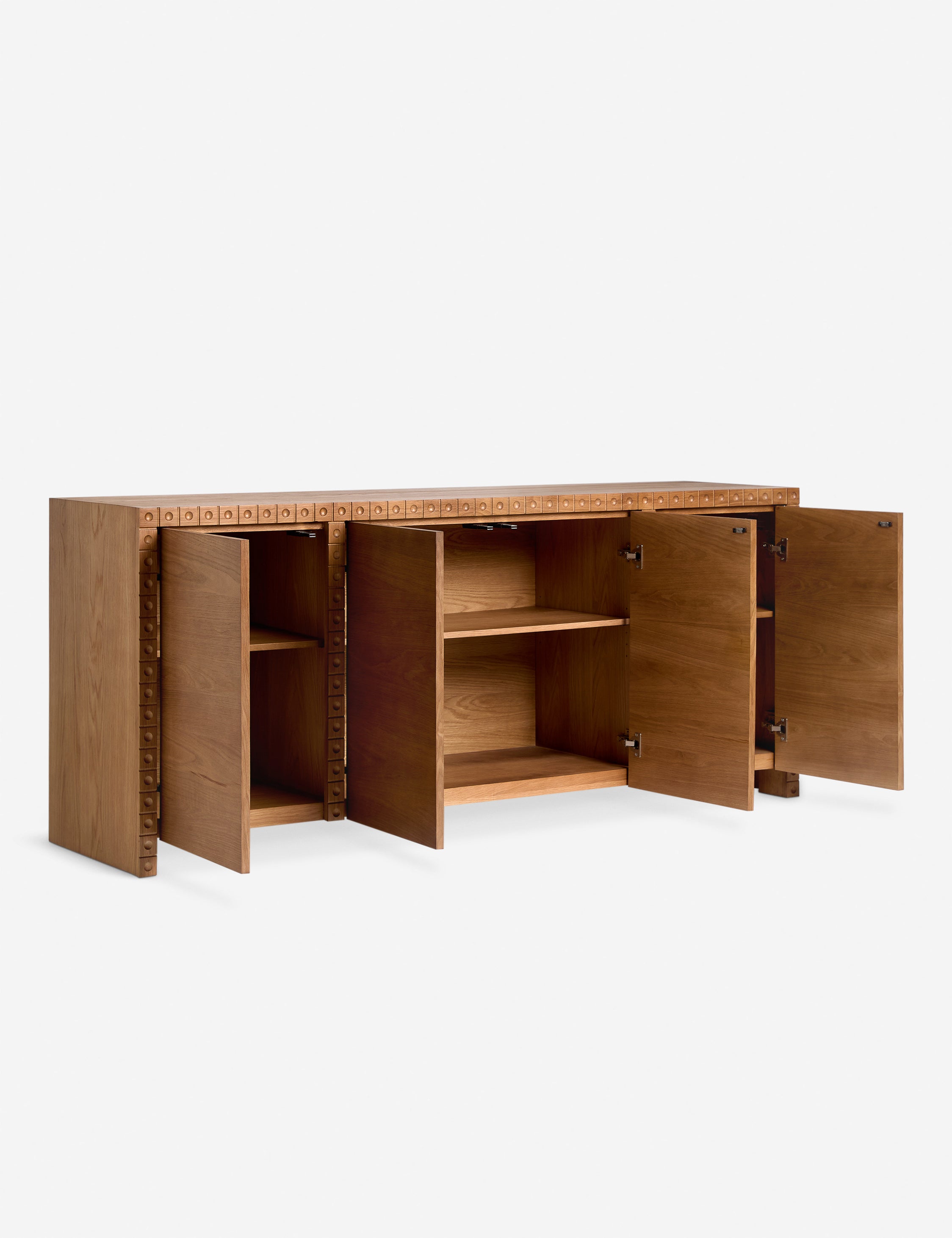 Modern Edda Sideboard - Mid-Century Buffet Cabinet with 2 Doors & 4 Drawers - Solid Wood Storage Console for Dining Room, Living Room & Entryway - Perfect for Home Organization & Stylish Decor