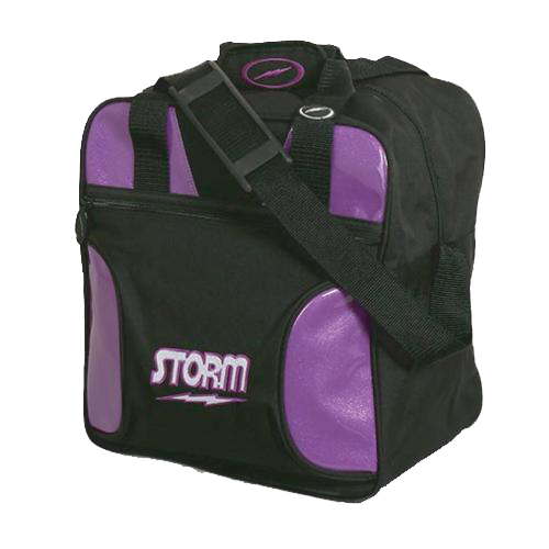 Storm Solo 1 Ball Tote Black/Amethyst Bowling Bag - Lightweight Single Bowling Ball Carrier with Shoulder Strap - Perfect for League Play & Practice Sessions