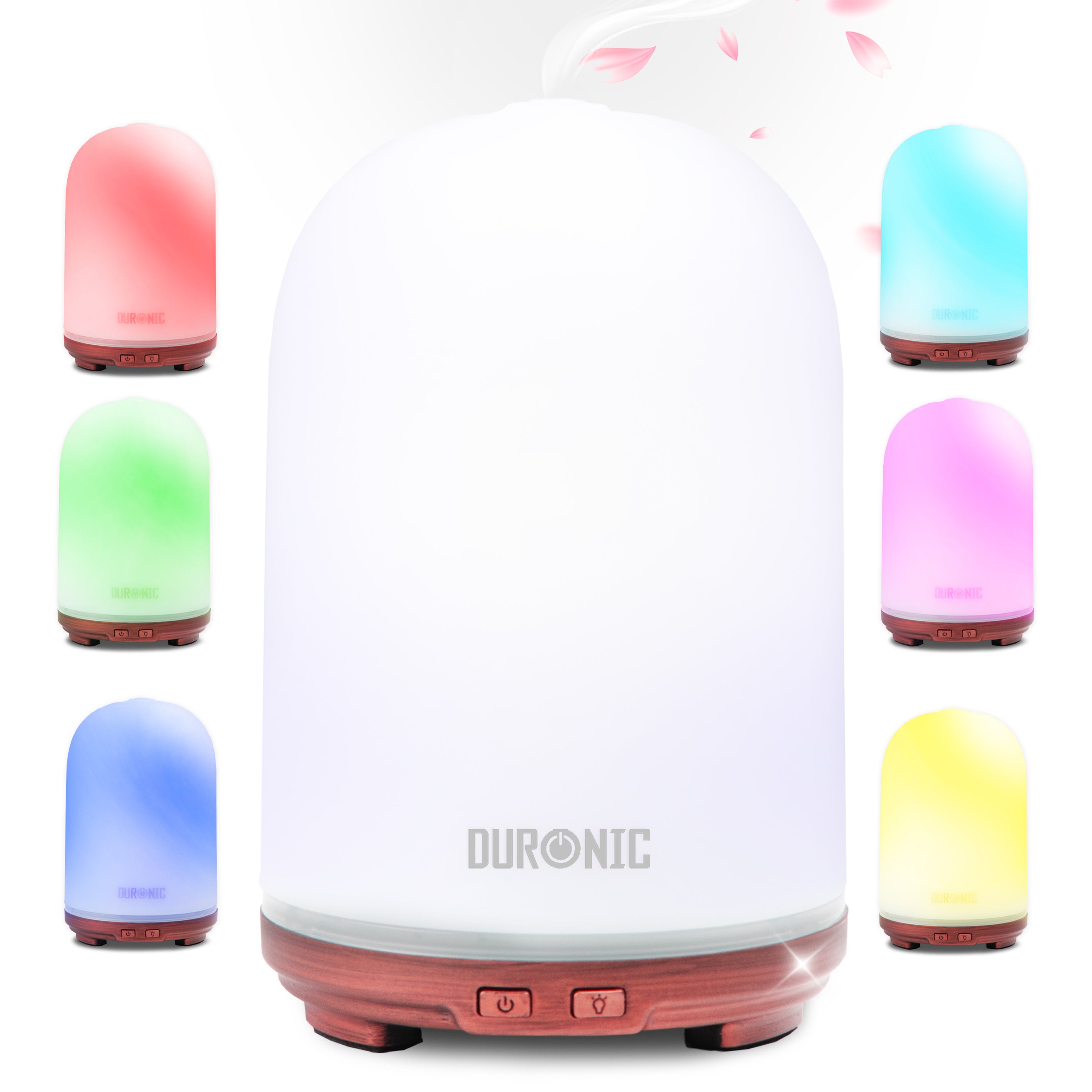 Duronic AD12 100ml Ultrasonic Essential Oil Diffuser with 7 Color LED Lights - Aromatherapy Humidifier for Home, Office, Bedroom & Spa - Perfect for Relaxation, Sleep and Stress Relief