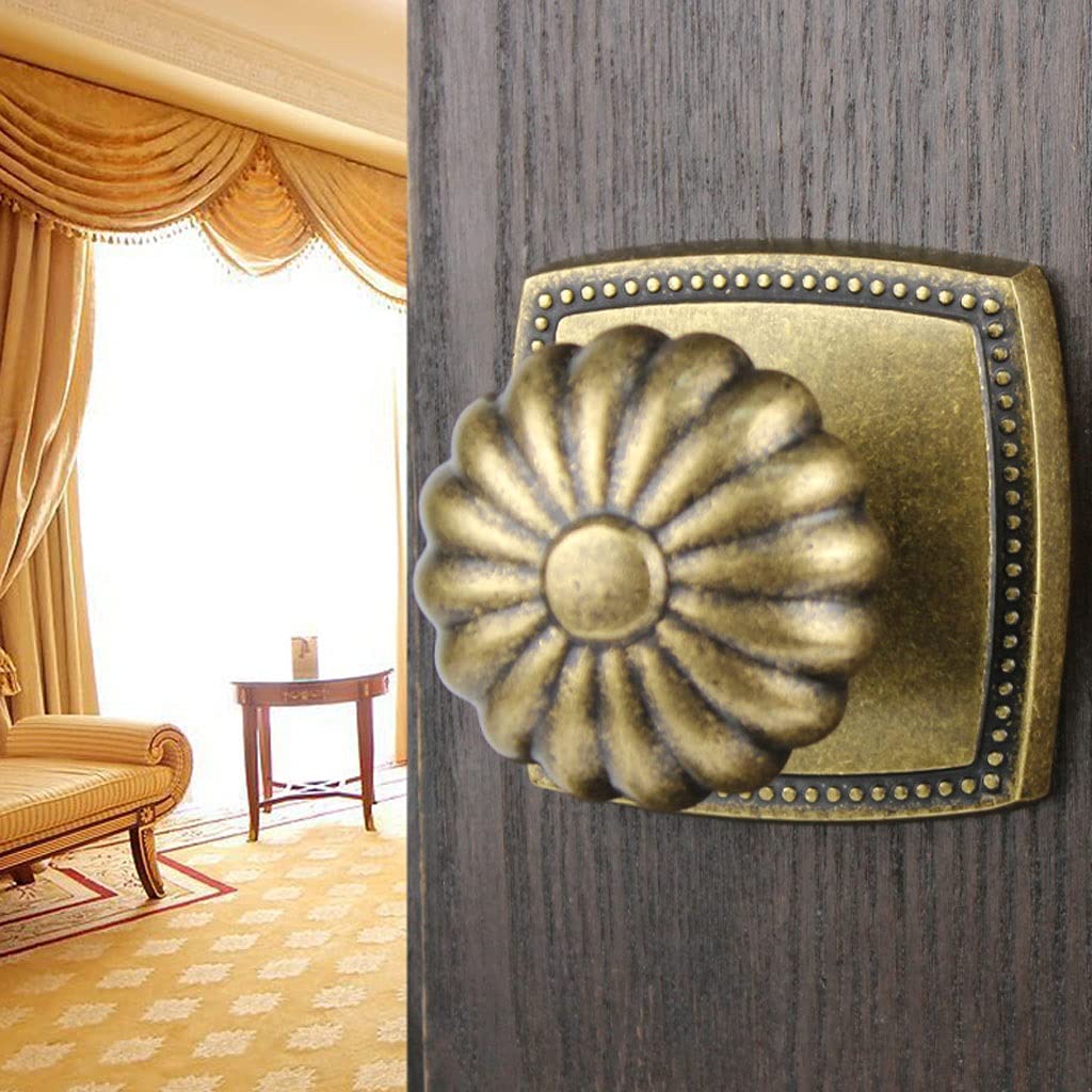 Brass Door Knob Lever Lock - Internal Safety Handle Without Key for Bathroom, Bedroom & Study - Right Inside Bronze Interior Door Lock | Secure Privacy for Homes & Offices
