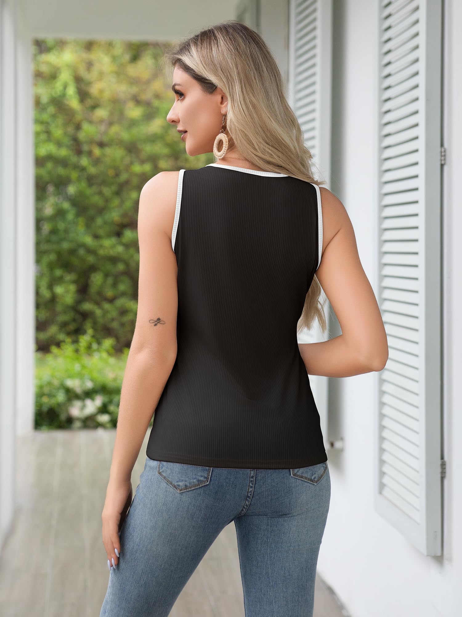 Women's Ribbed Knit Tank Tops - Slim Fitted Sleeveless Crewneck Shirts for Summer | Casual Basic Trendy Tops for Beach, Layering & Everyday Wear