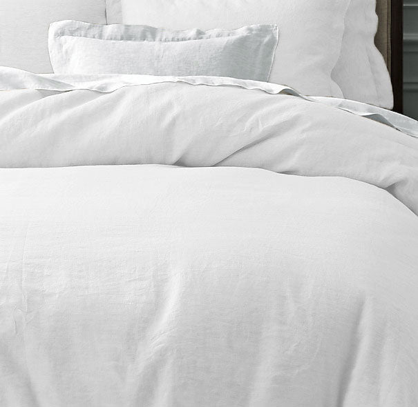 Premium 100% Pure Linen White Duvet Cover Set - Super King Size | Breathable & Hypoallergenic Bedding for Luxury Hotels, Guest Rooms & Master Bedrooms