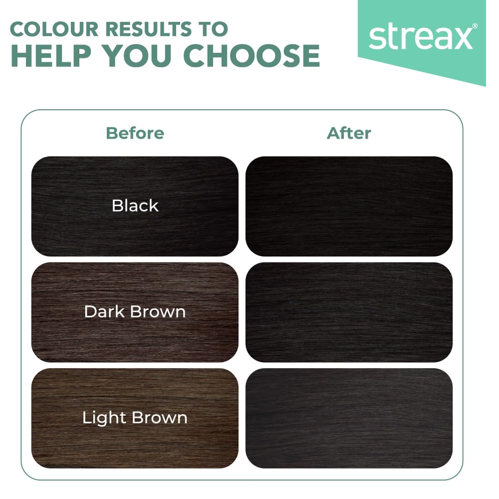 Streax Permanent Hair Color Cream - 100% Gray Coverage with Argan & Walnut Oil - Long Lasting Natural Black Hair Dye for Women (120ml) - Perfect for At-Home Salon Quality Color & Touch-Ups