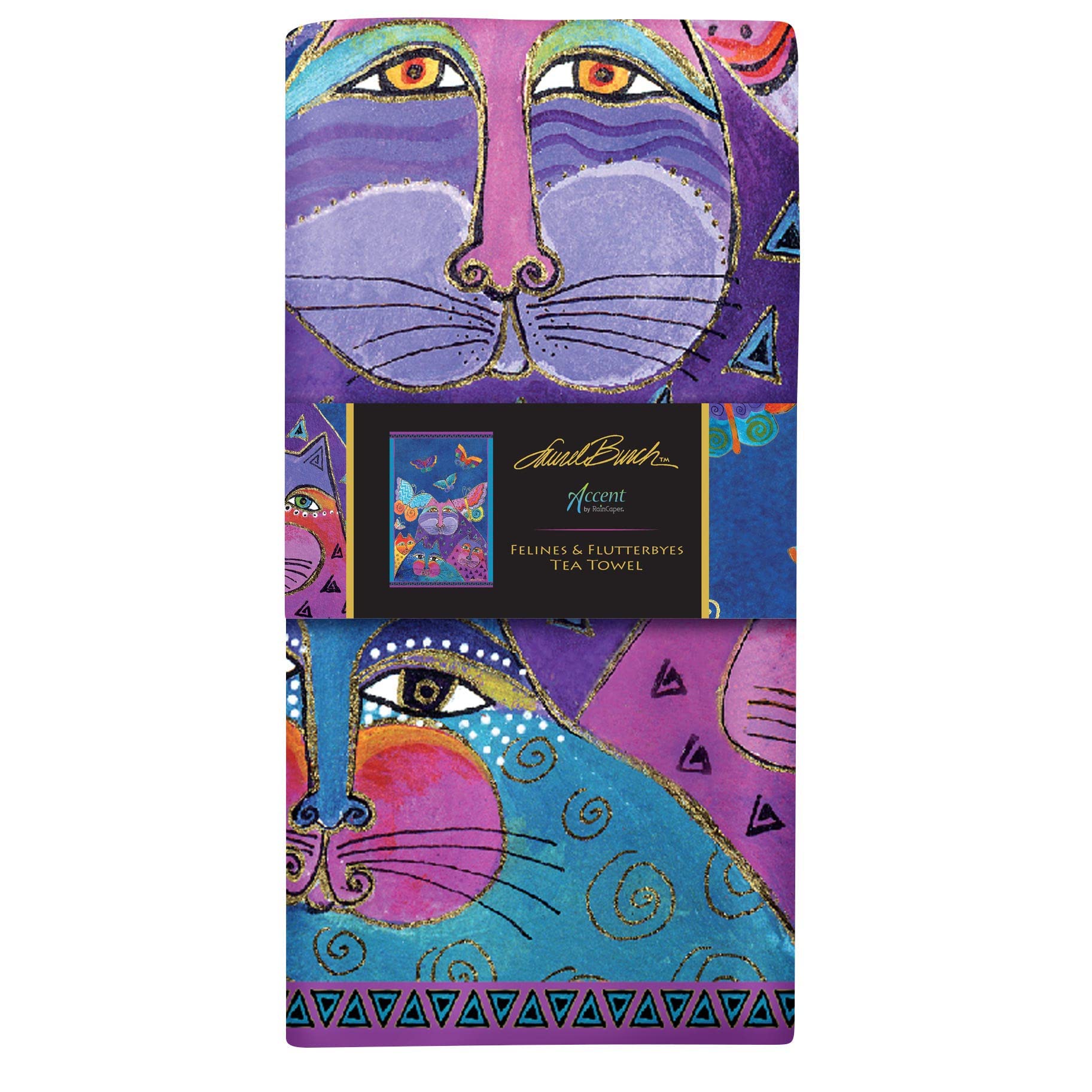 **Laurel Burch Flutterbyes Tea Towels - 18 x 28 Inches, 100% Cotton Super Soft & Absorbent Kitchen Dish Towels (1 Count) - Perfect for Drying Dishes, Decor & Gift Giving**