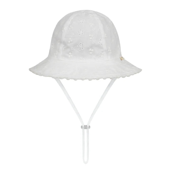 Millymook White Harlow Baby Floppy Hat - Soft Cotton Sun Protection for Newborns & Toddlers - Perfect for Beach, Park & Outdoor Adventures
