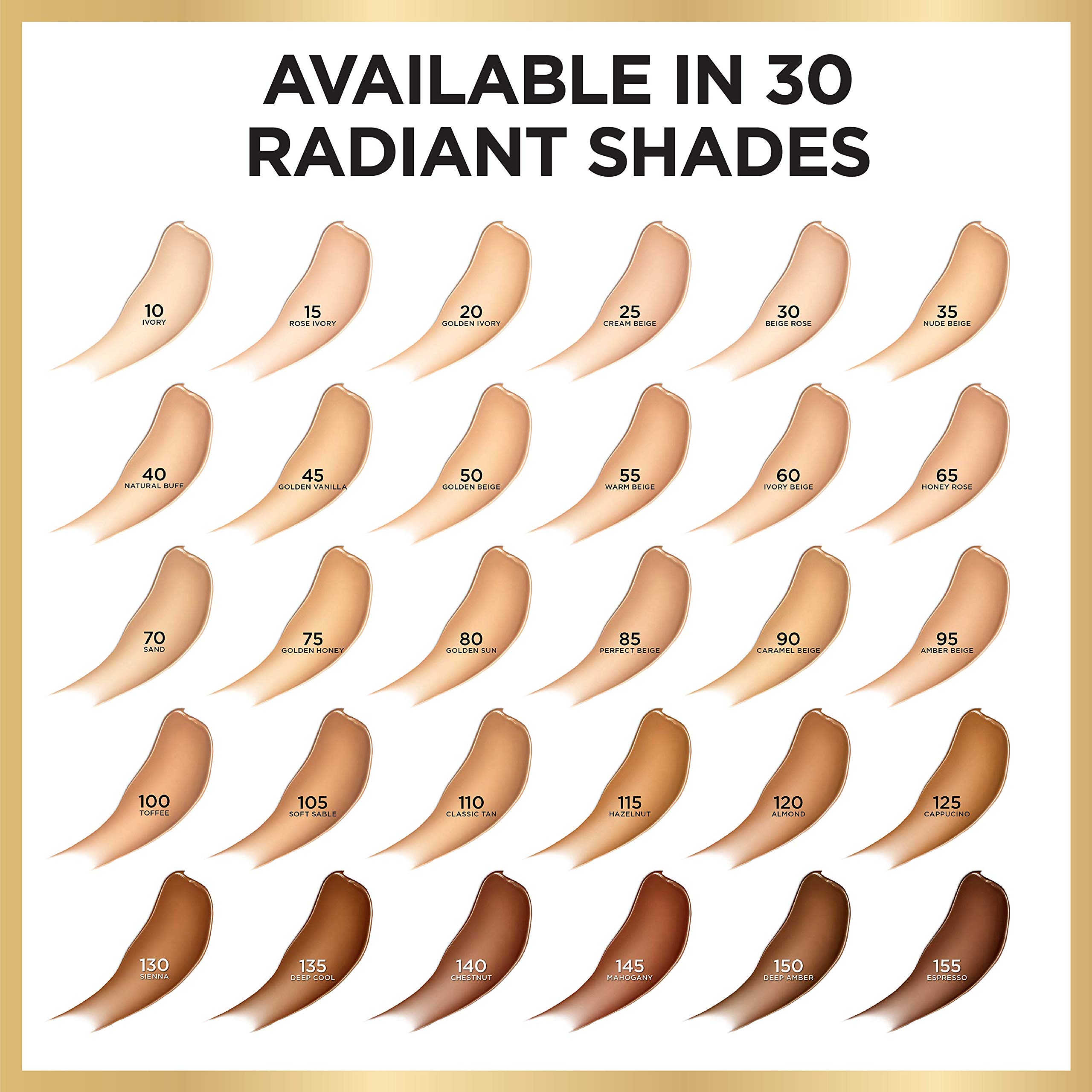 L'Oreal Paris Age Perfect Radiant Serum Foundation SPF 50 - Golden Vanilla 1 fl. oz | Anti-Aging & Hydrating Makeup for Mature Skin | Daily Wear & Special Occasions