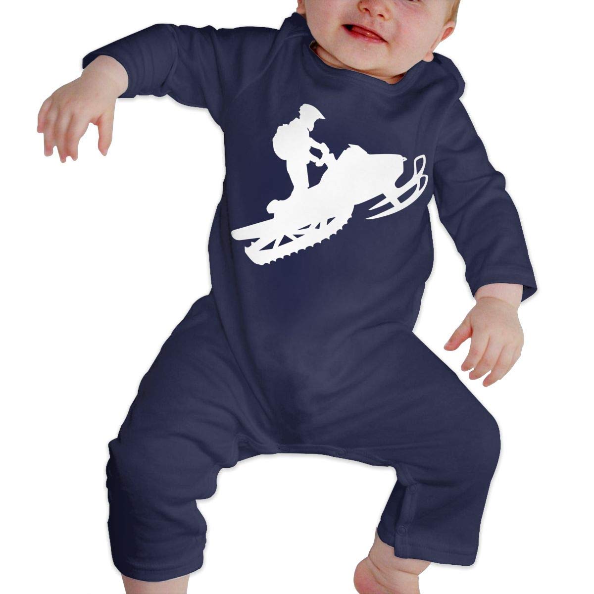 Snowmobile Baby Boy Long Sleeve Bodysuit - Soft Cotton Infant Onesie in Blue - Perfect for Winter Outings & Family Adventures