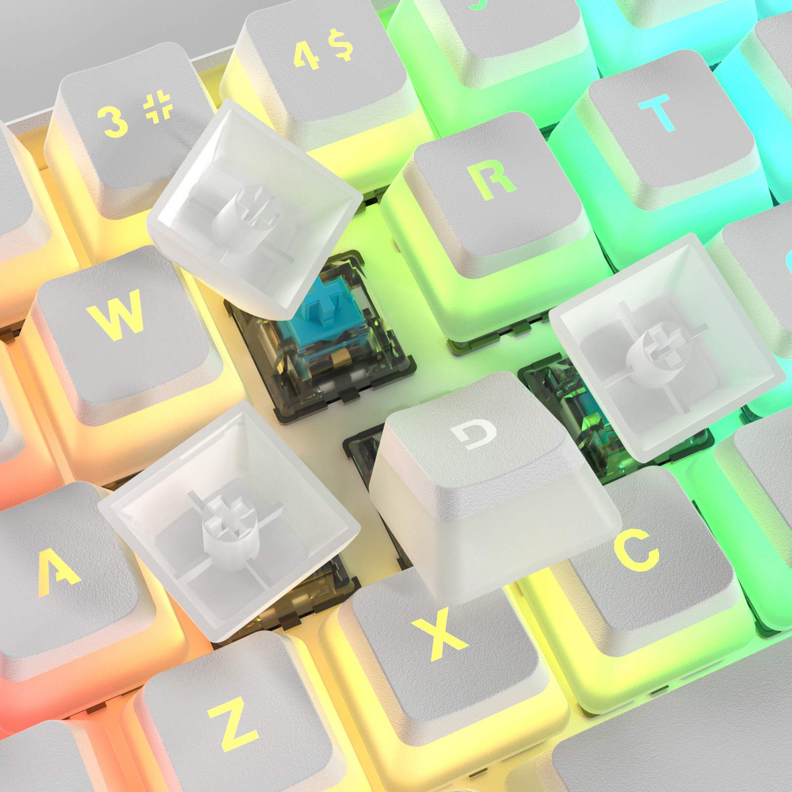 GAMAKAY MK61 RGB Mechanical Keyboard - 61 Keys, Gateron Optical Switches, Waterproof for Gaming