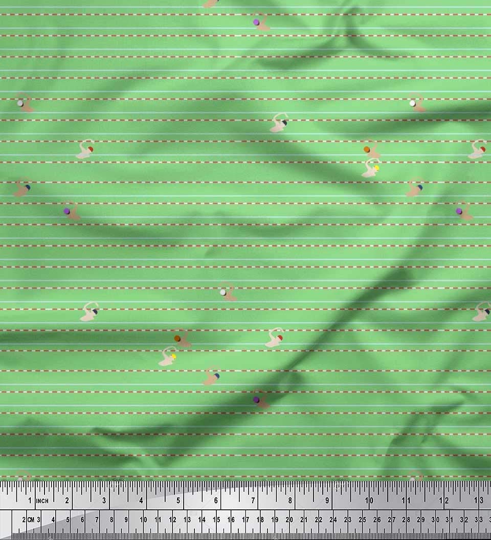 Soimoi Rayon Green Fabric by The Yard - 42 Inch Wide Printed Fabric for Swimwear, Sports & Poolside Activities - Perfect for Swimsuits, Beach Cover-Ups and Race Day Outfits