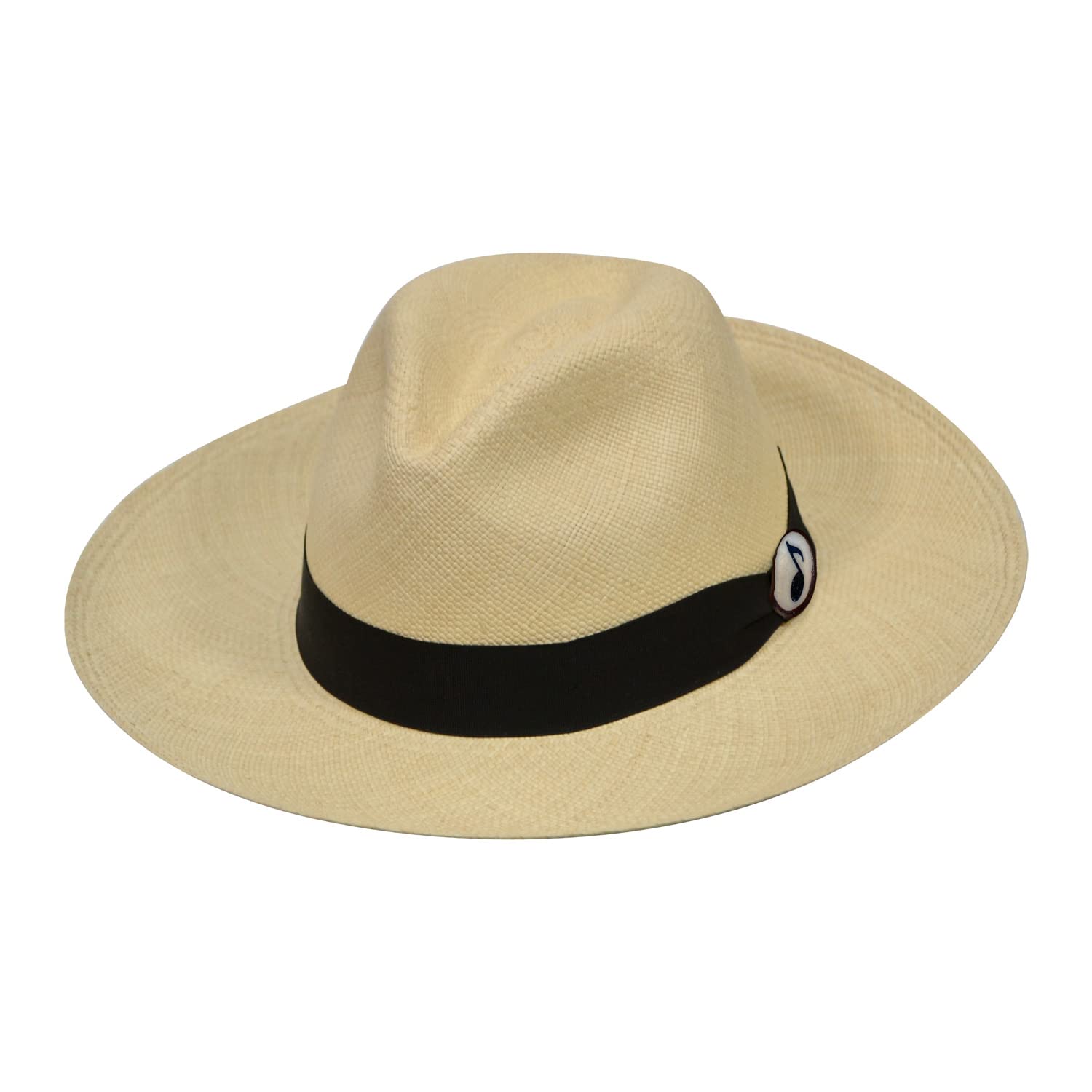 Classic Wide Brim Fedora Hat with Black Band - Genuine Toquilla Straw Handwoven in Ecuador - Authentic Panama Hat with Gift Box - Perfect for Summer, Beach, and Outdoor Events