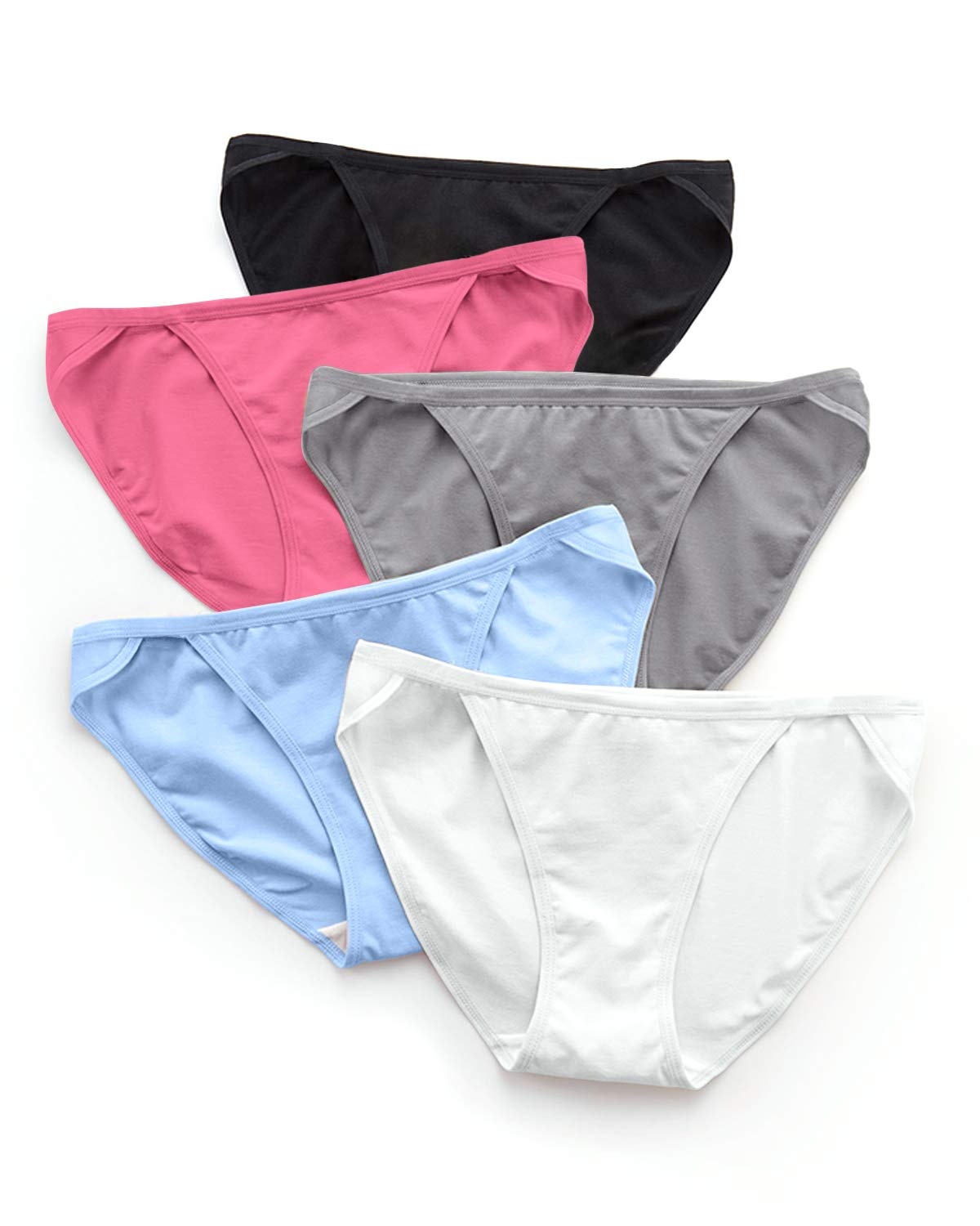 AntelopeAir Women's Cotton Underwear 5-Pack - 100% Soft Breathable Low-Rise Panties for Everyday Comfort | Perfect for Work, Yoga & Sleep