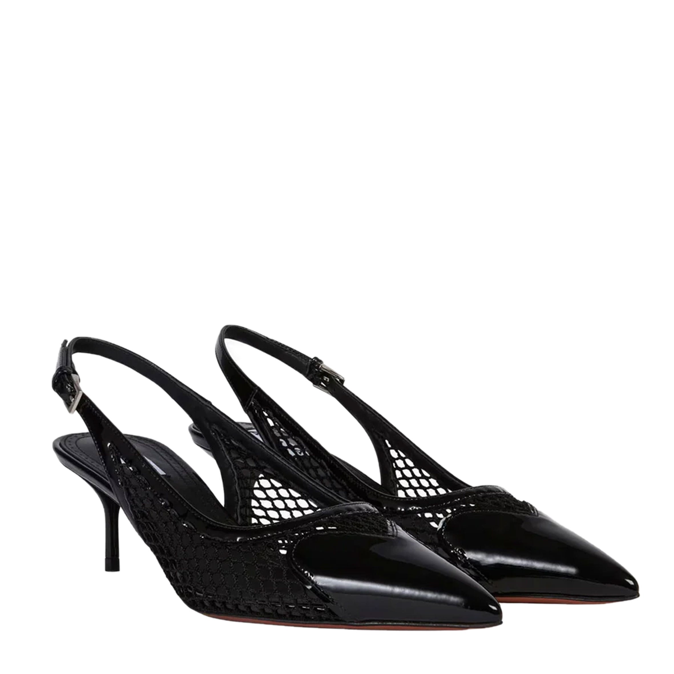 Heart 55 Slingback Mesh Women's Shoes - Black Comfortable Heels for Work, Party & Evening Wear