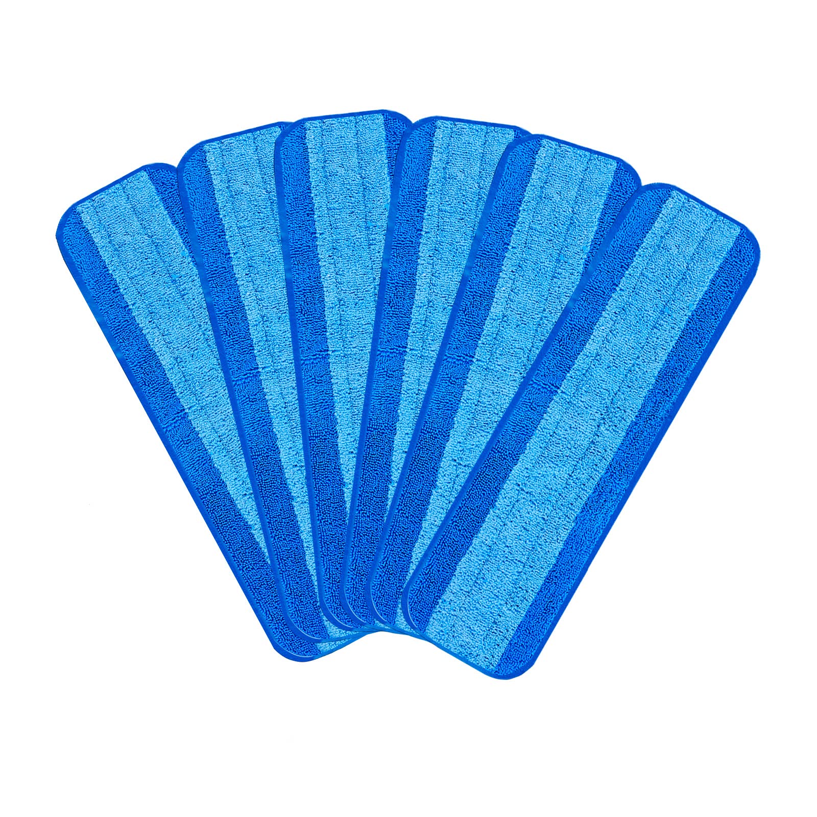 KEEPOW 18 Inch Microfiber Cleaning Pads for Mop - Washable & Reusable Replacement Pads for Hardwood Floors, Laminate & Hard Surface Cleaning (6 Pack) - Perfect for Daily Floor Maintenance & Deep Cleaning