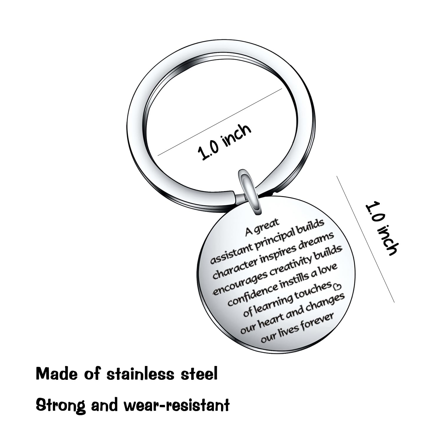 De&ai Assistant Principal Appreciation Keychain - Thoughtful Retirement Gift for Educators & School Professionals | Perfect Farewell Present for Retiring Teachers, Principals & Staff | Office Desk Decor, Teacher Appreciation Week, End of Year Gift