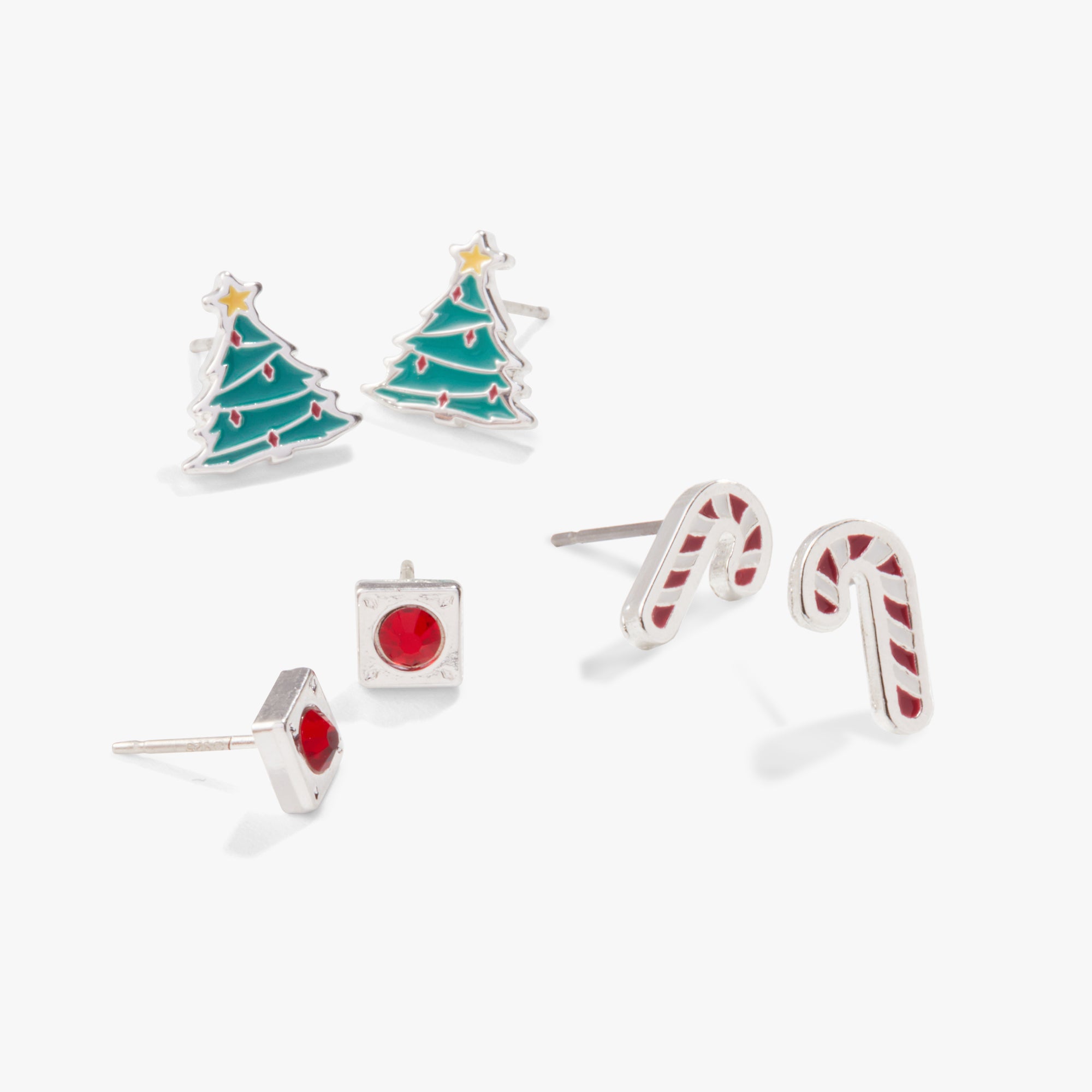 Ruby Stud Earrings Set of 3 - Dainty Red Gemstone Jewelry for Women - Perfect for Christmas, Valentine's Day & Anniversary Gifts