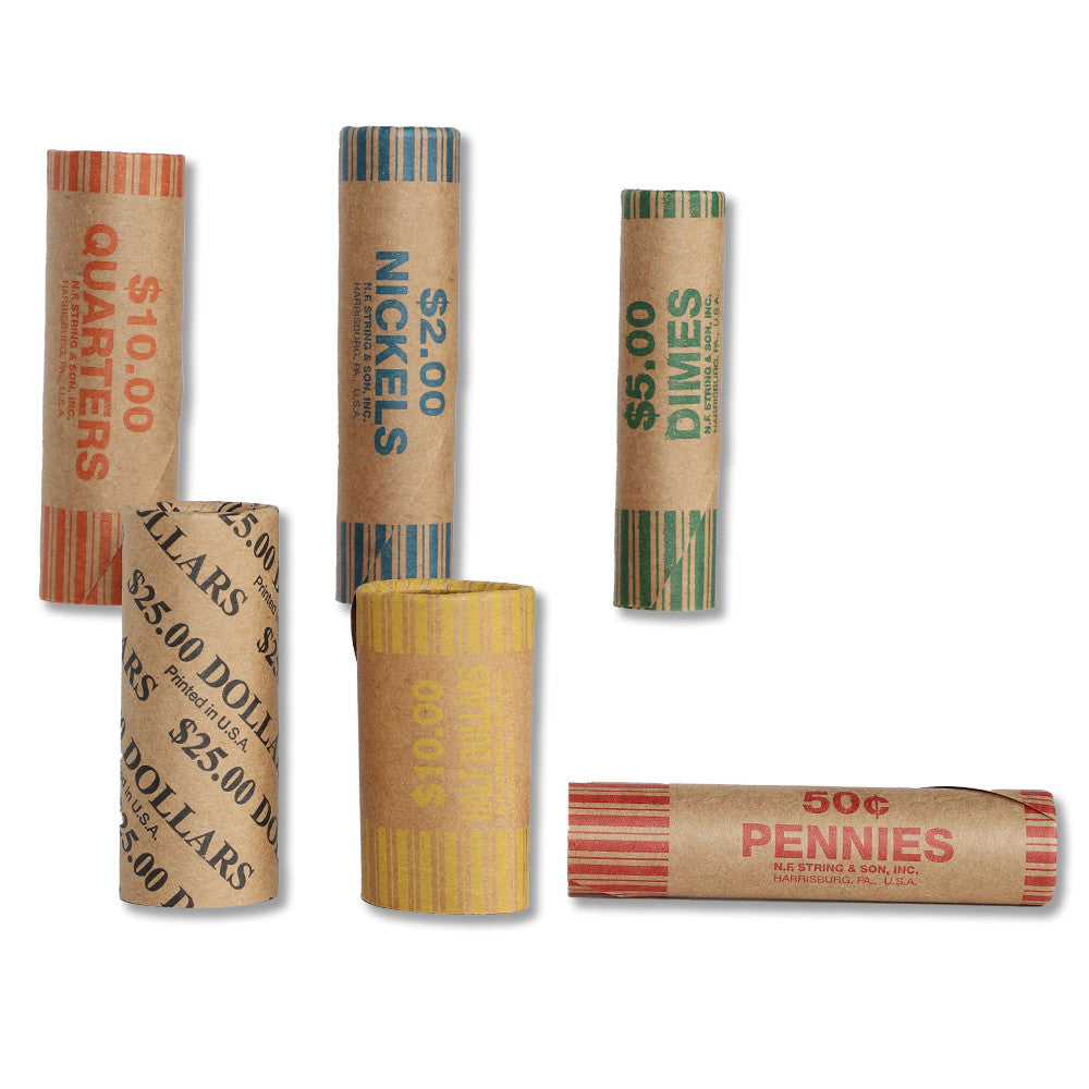 Coin Wrapping Tubes & Coin Rollers - Easy Coin Storage & Organizer for Banks, Retail, and Home Use