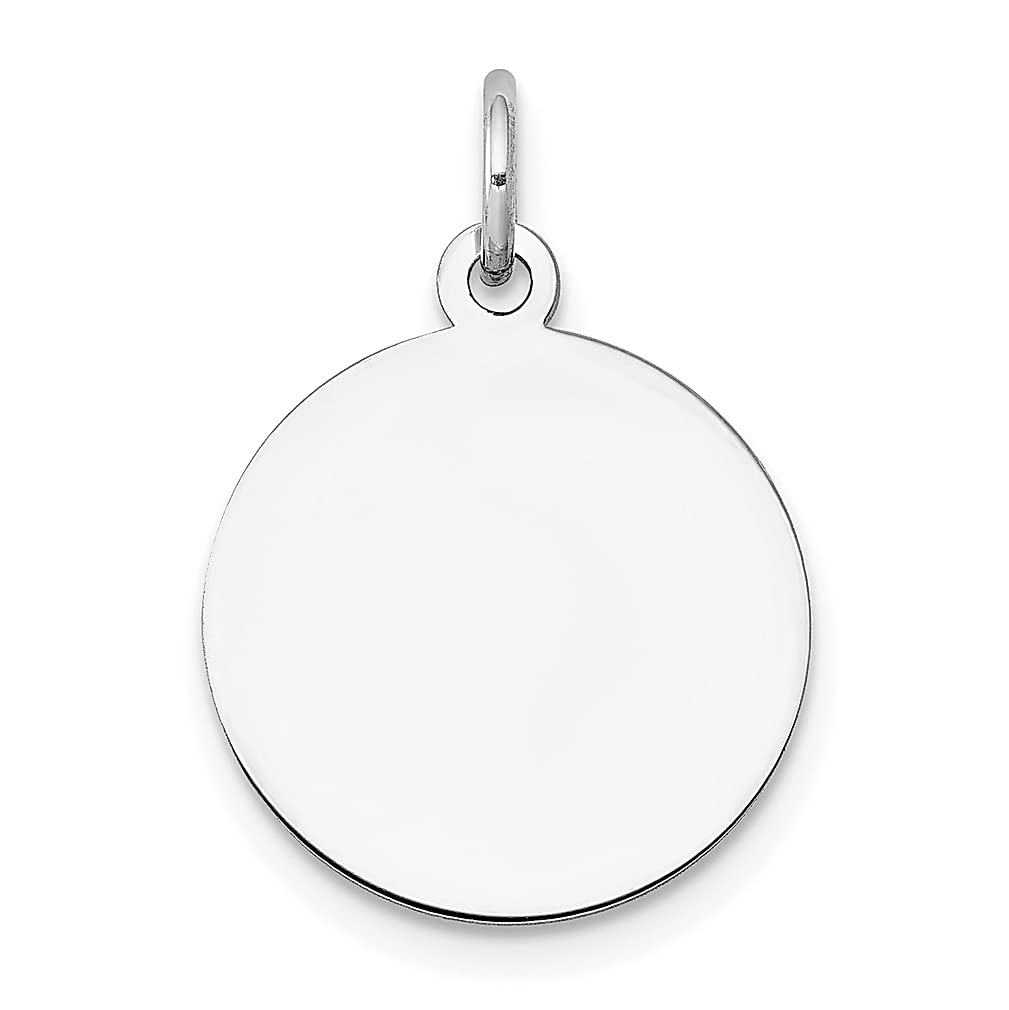 14K White Gold Engravable Disc Charm Necklace - 0.011 Gauge Round Plain Pendant for Women - Perfect Personalized Gift for Her - Ideal for Anniversaries, Birthdays & Special Occasions