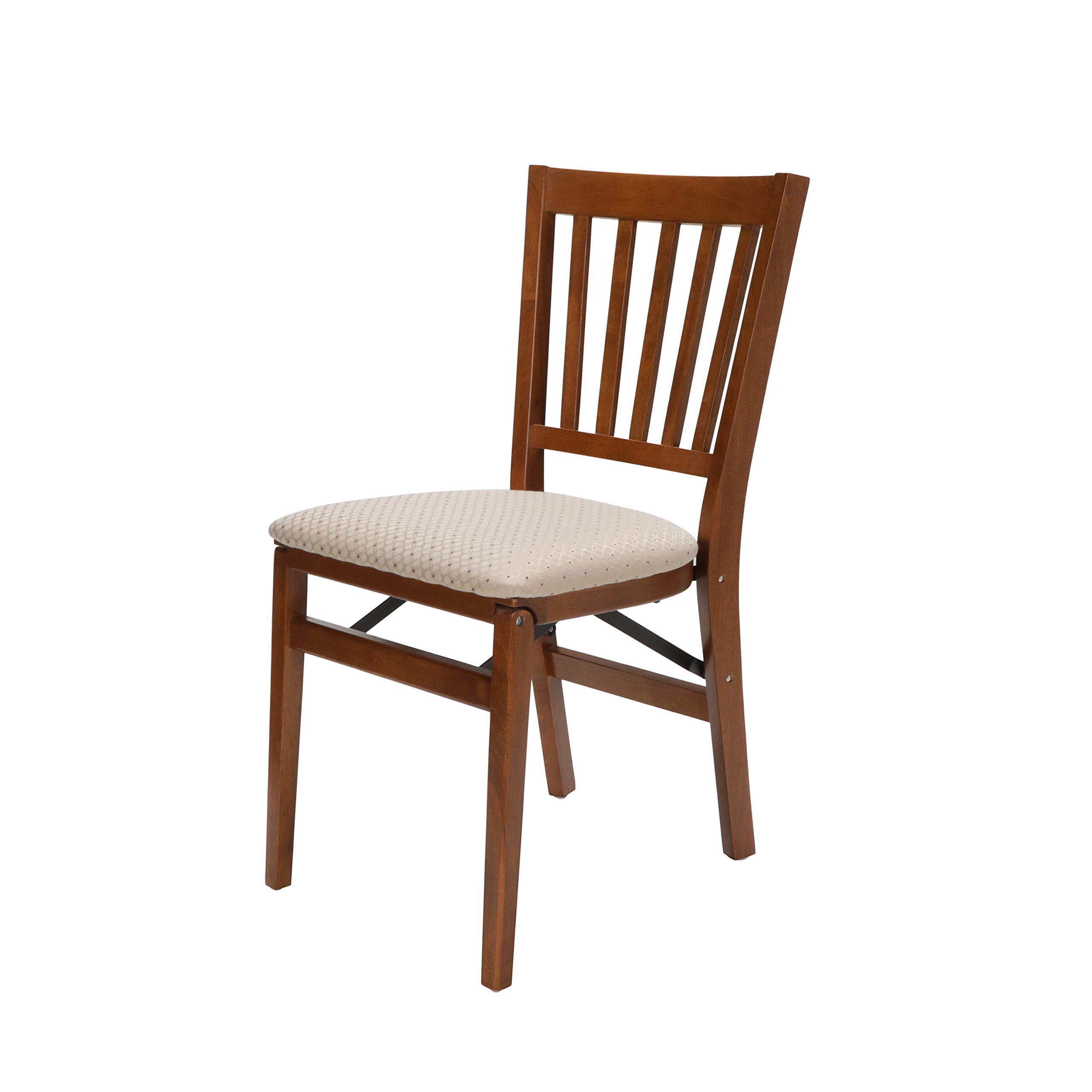 Stakmore School House Folding Chair Set of 2 - Fruitwood Finish, 8.25D x 17W x 35.5H Inches - Space-Saving Stackable Chairs for Classrooms, Events, and Home Use