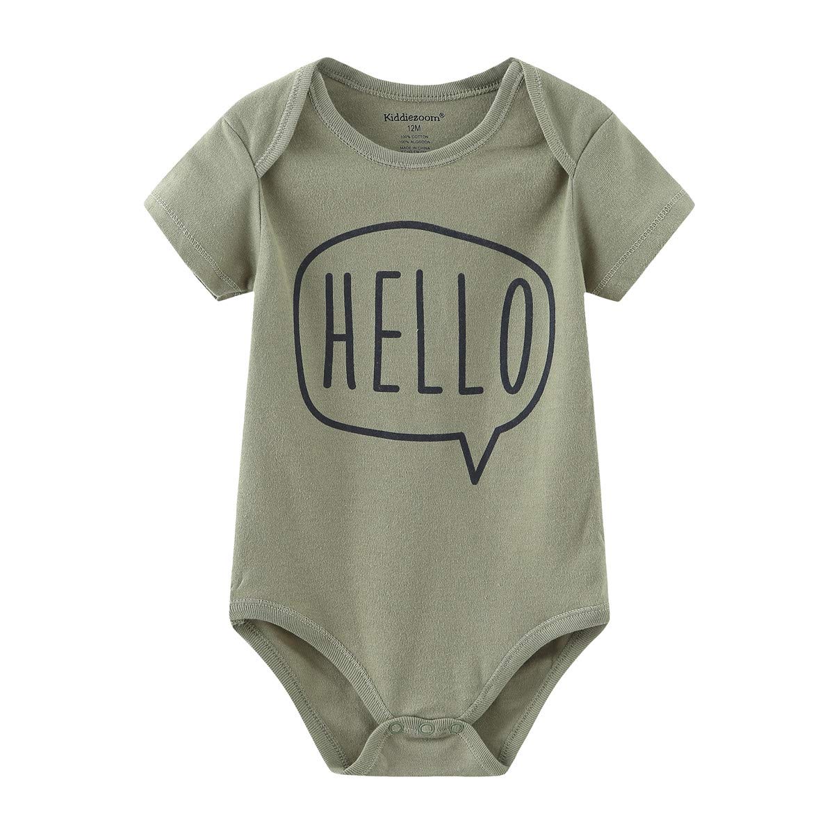 Kiddiezoom Newborn Baby Unisex Cotton Bodysuits 5-Pack - Soft Organic Onesies for Infants 0-3 Months | Perfect Baby Shower Gift & Everyday Comfort Wear