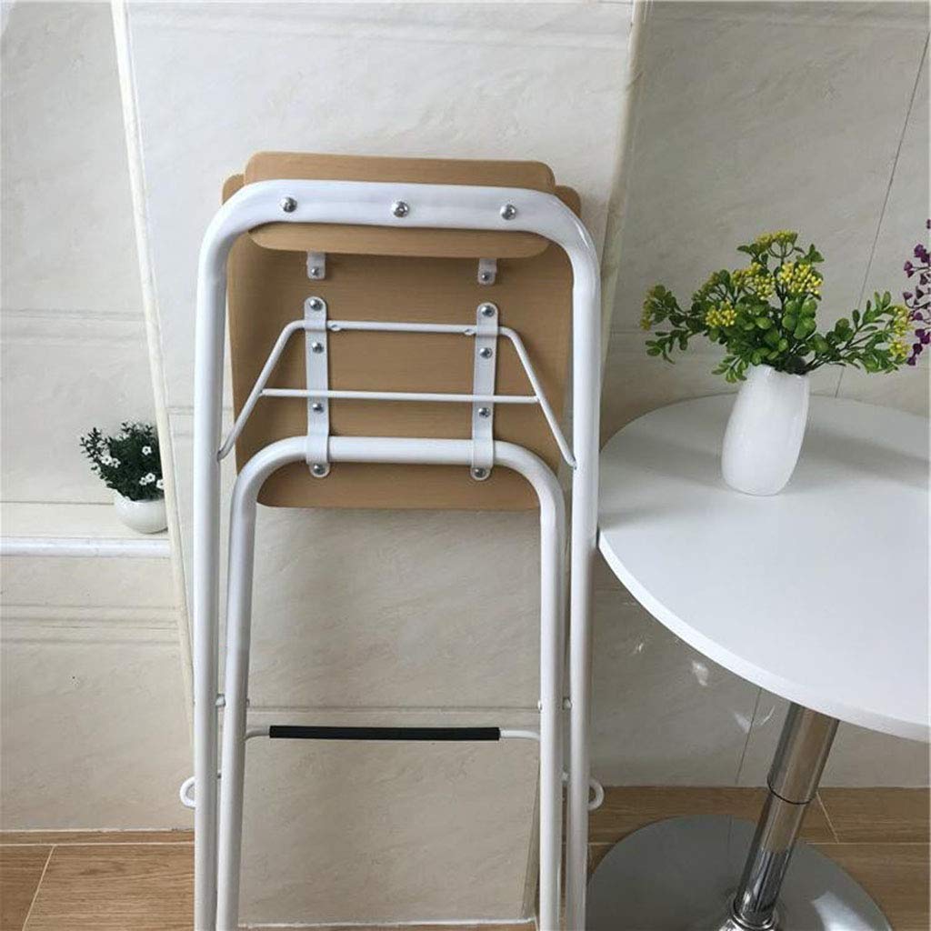 27/29 Inch Wood & Metal Folding Bar Stool with Backrest - 220 lbs Capacity Home Pub Chair in 7 Colors - Perfect for Kitchen Islands, Countertops & Outdoor Entertaining