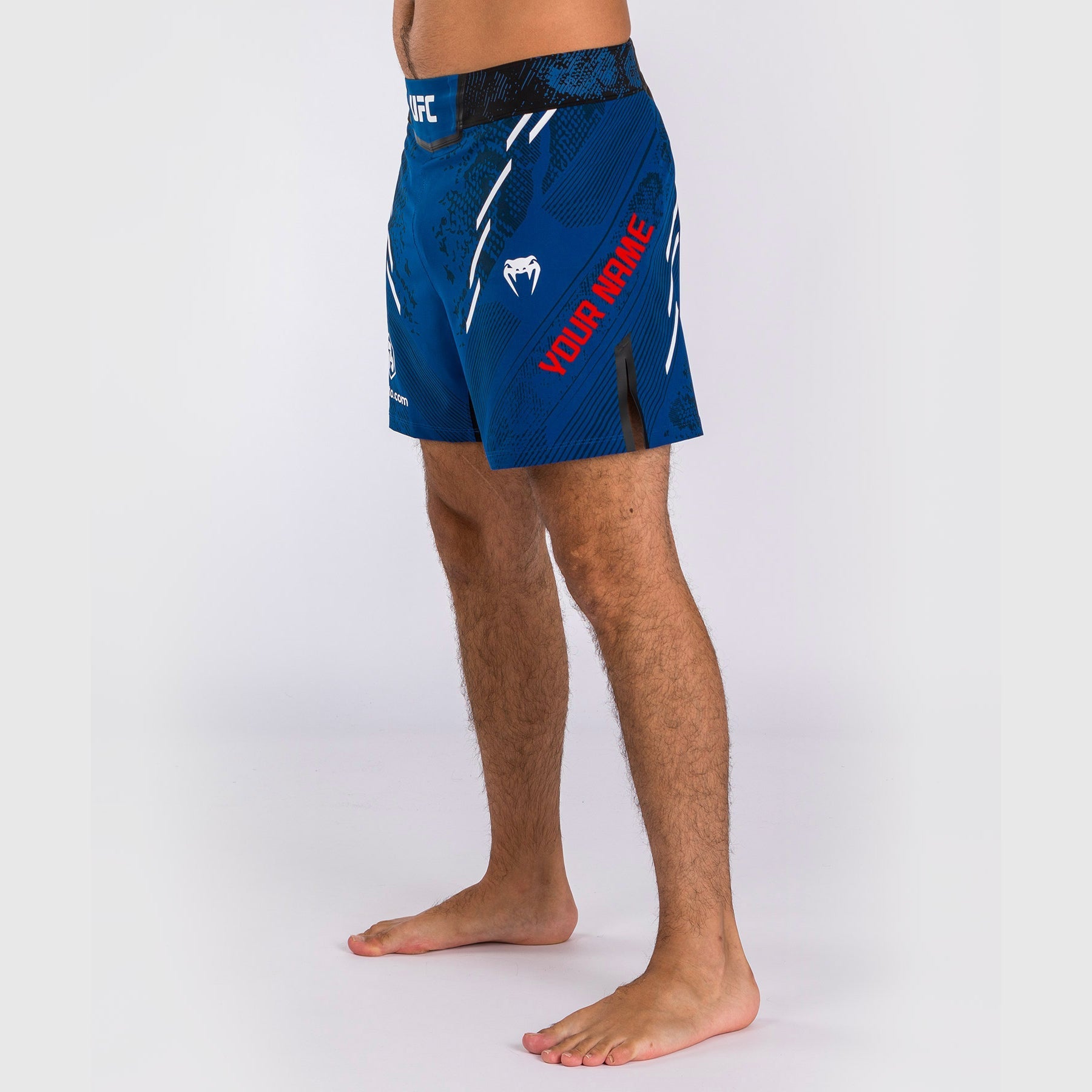Venum UFC Adrenaline Authentic Men's MMA Fight Shorts - Personalized Custom Fight Night Gear - Performance Blue Shorts for Training & Competition