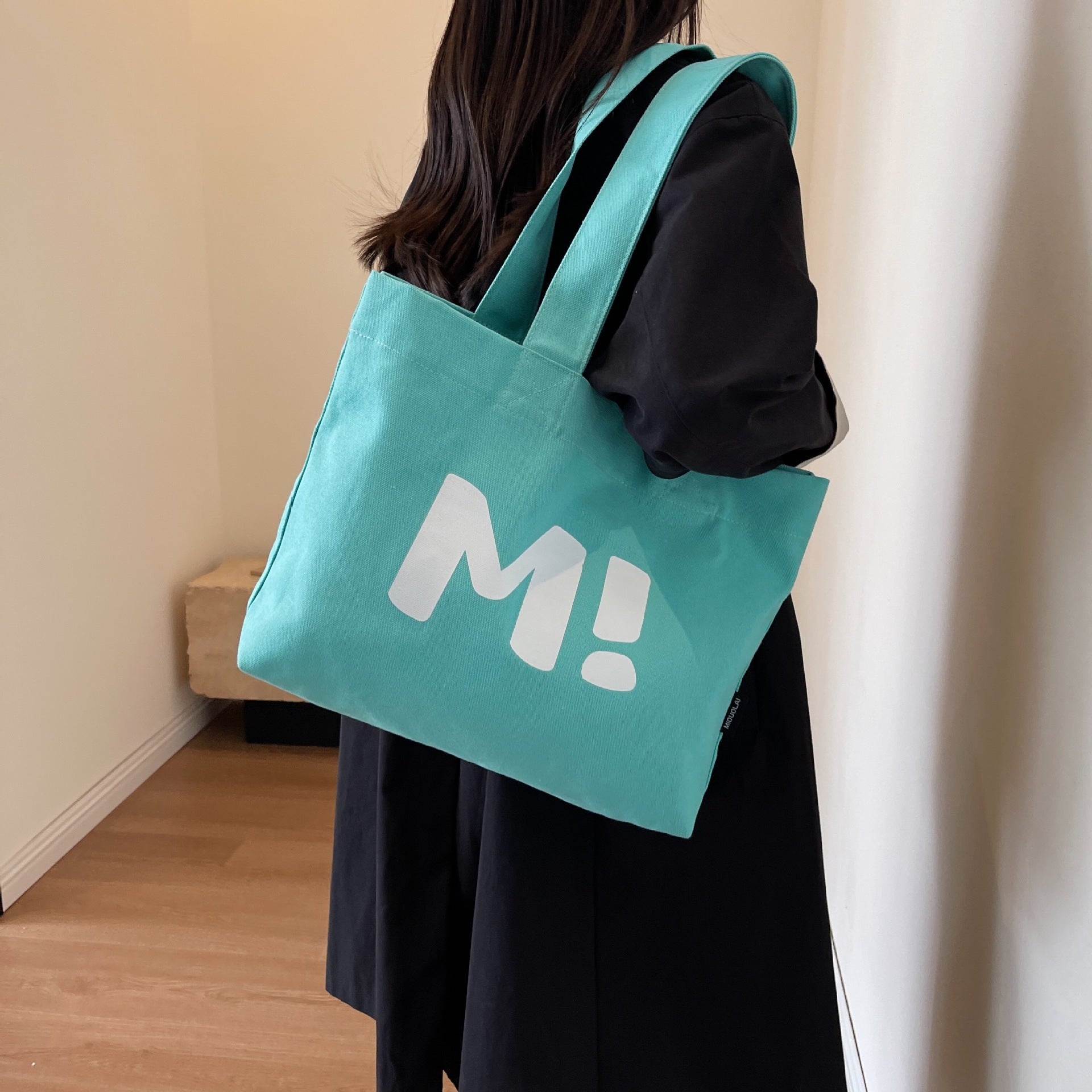 Eco-Friendly Canvas Tote Bags for Women - Large Capacity Printed Shoulder Shopping Bags - Perfect for Grocery Shopping, Beach Trips and Daily Use