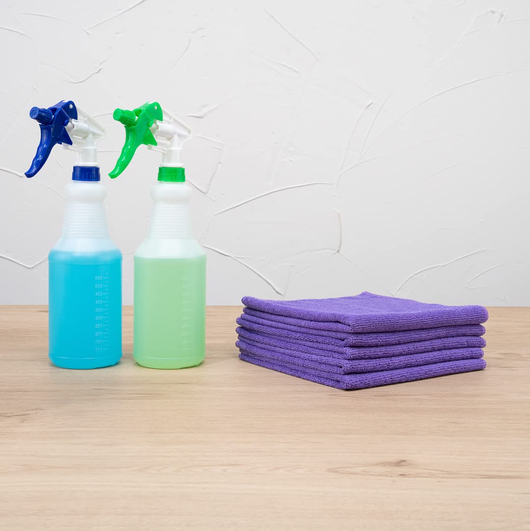 Restaurantware Clean Tek Professional 16x16 Inch Microfiber Cleaning Cloths - 100 Lint-Free, Highly Absorbent, Non-Abrasive Purple Towels for Kitchen, Restaurant, and Home Use - Reusable Multi-Purpose Cleaning Rags