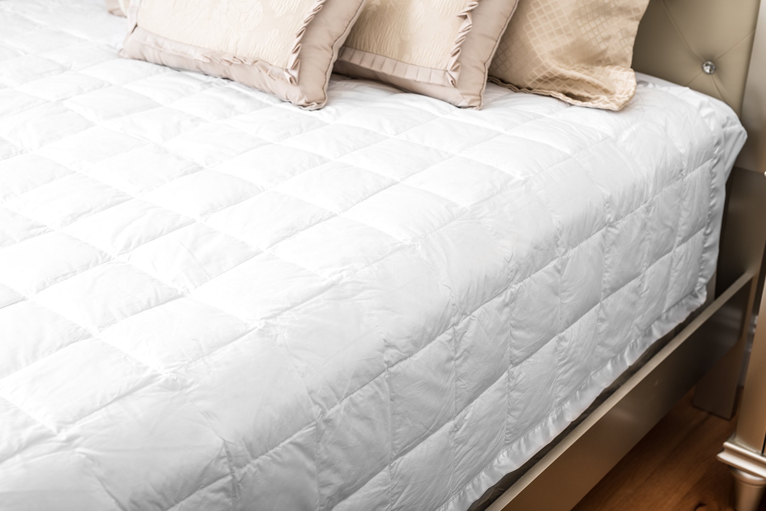 Premium White Down Comforter Queen Size 90x96 Inches - Ultra Soft Feather Blanket for All Seasons - Perfect for Bedroom, Guest Room & Cozy Home Decor
