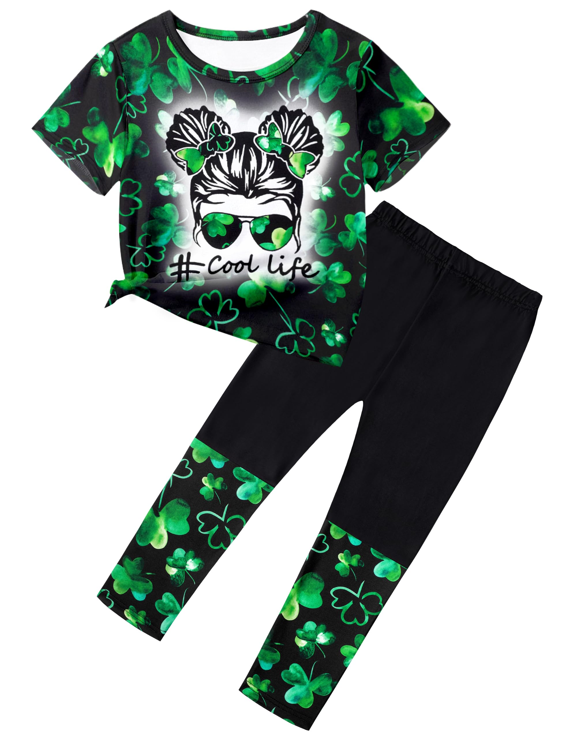 **DONWEN Girls Tie Dye Sweatsuit Set - 2 Piece Short Sleeve Graphic Top & Long Pants Outfit for Summer | Trendy Casual Wear for Girls, Playdates & Outdoor Activities**