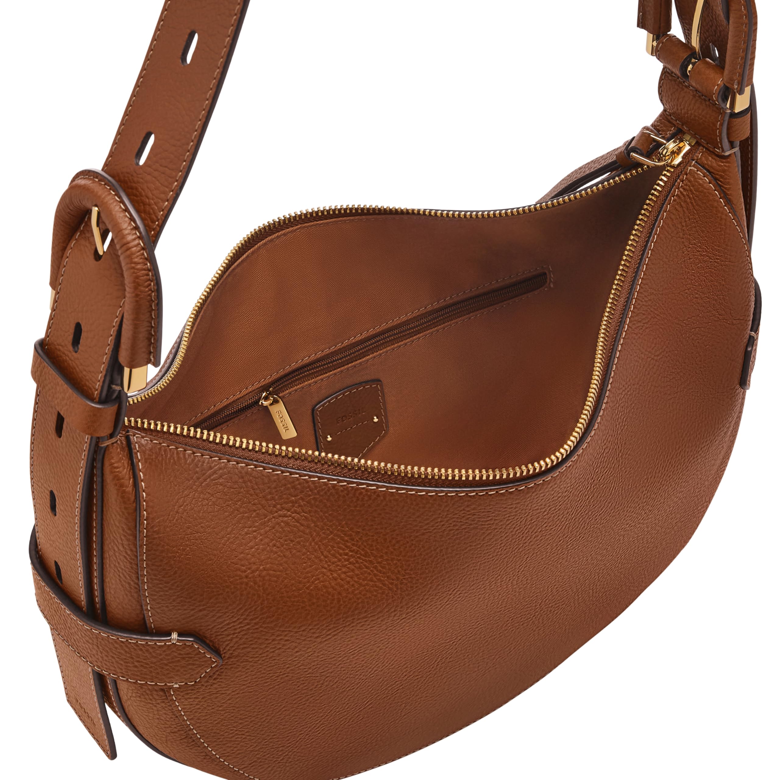 Fossil Women's Harwell Genuine Leather Hobo Purse - Stylish Handbag for Everyday Use, Work & Travel