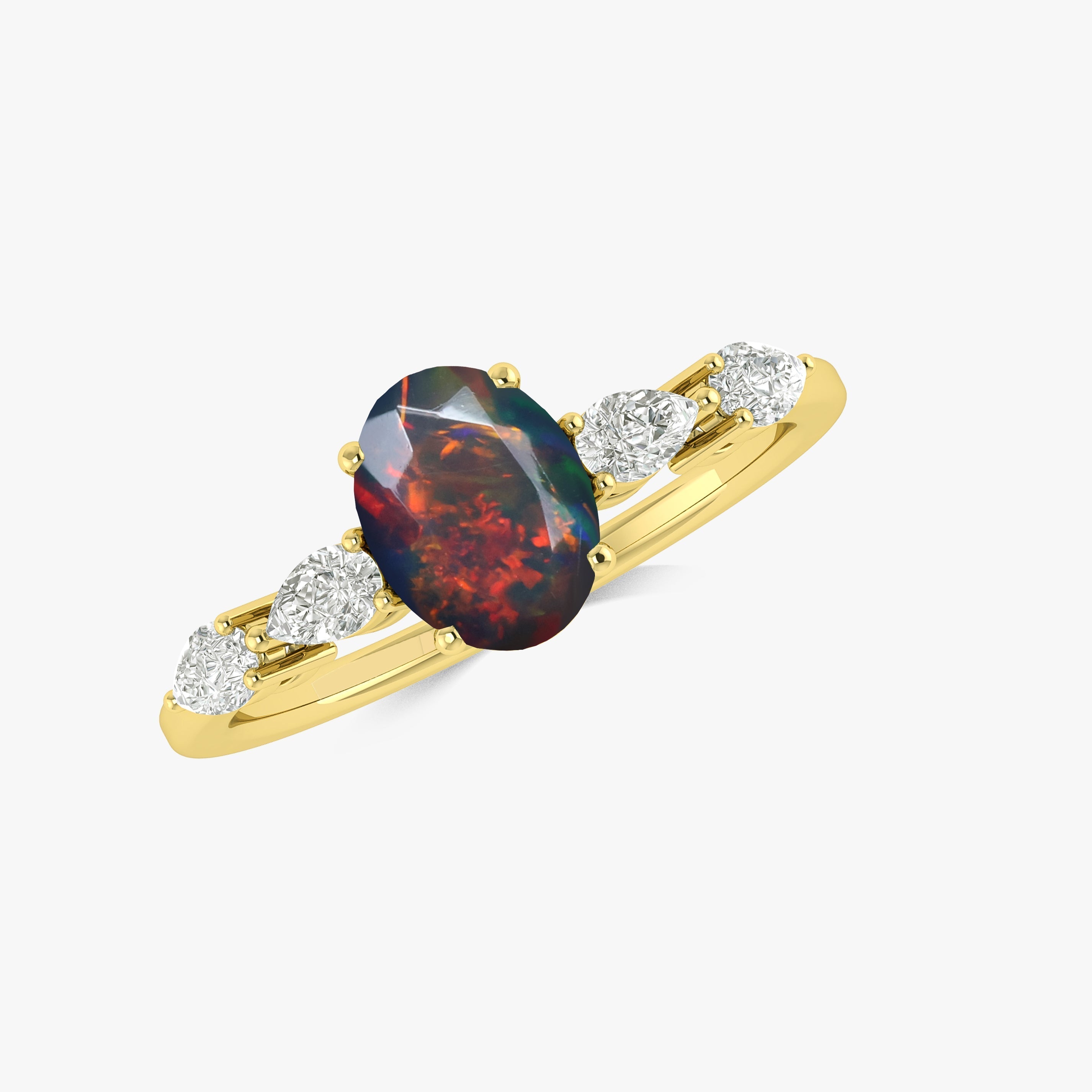 Genuine Opal Silver Ring for Women - Natural Lavender Opal Jewelry, Dainty Sterling Silver Ring, Elegant Gift for Her | Perfect for Weddings, Anniversaries & Special Occasions