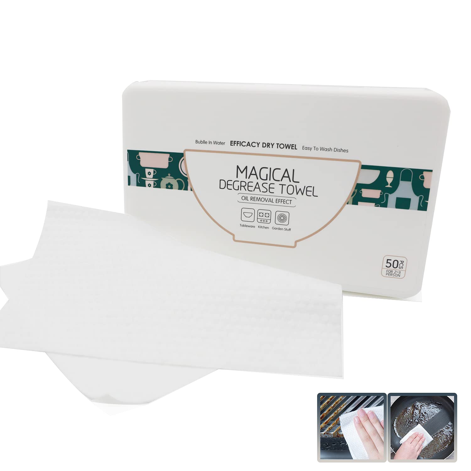 Multi-Surface Cleaning Wipes with Dish Soap – Powerful Grease Remover, Reusable & Eco-Friendly – Perfect for Kitchen, Travel, Camping – 50 Count Pack (Ideal for Home, Office, Outdoor Adventures & Quick Cleanups)