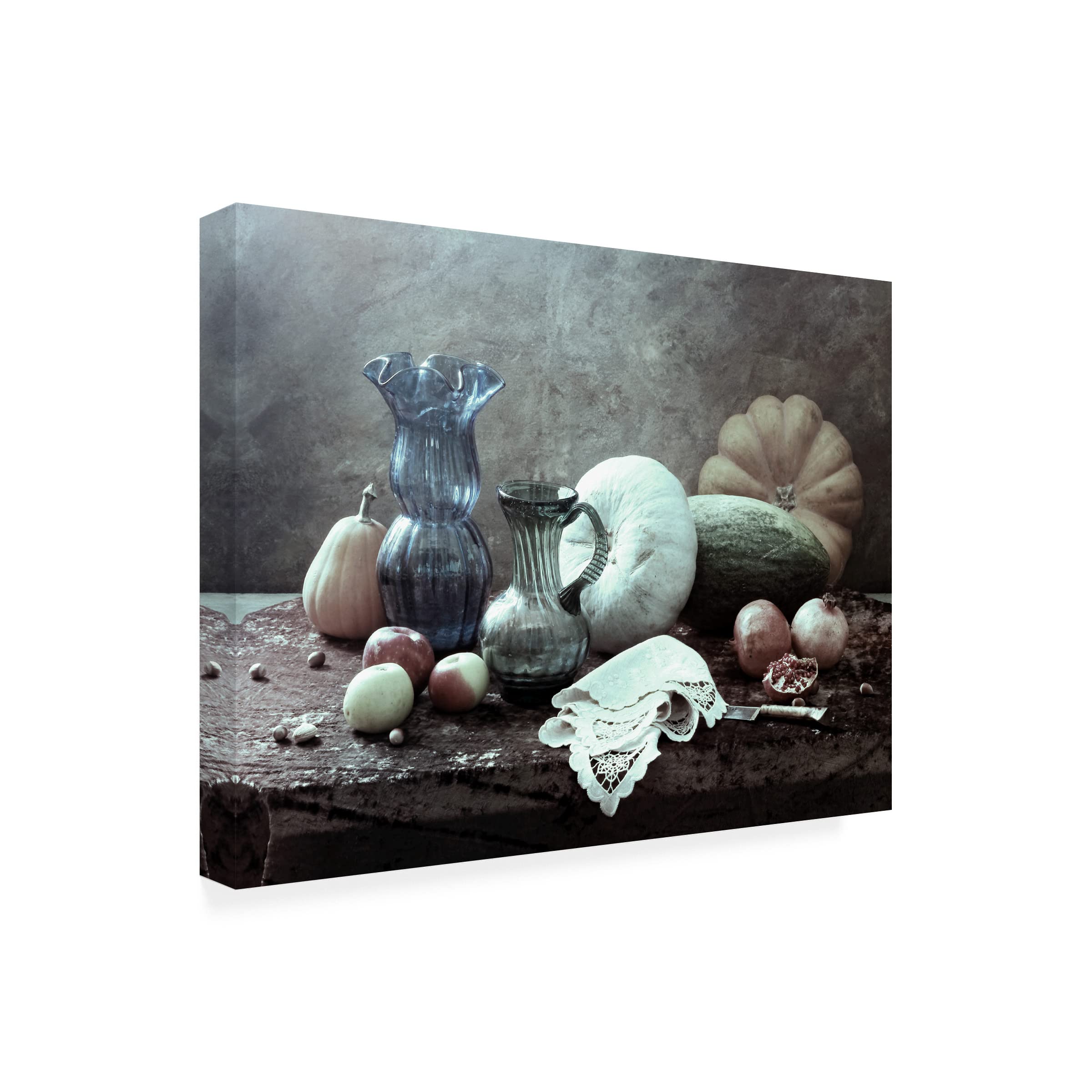 Trademark Fine Art 'Still Life With Blue Vase' Canvas Wall Art Print by Ustinagreen - Perfect for Living Room, Bedroom & Office Decor
