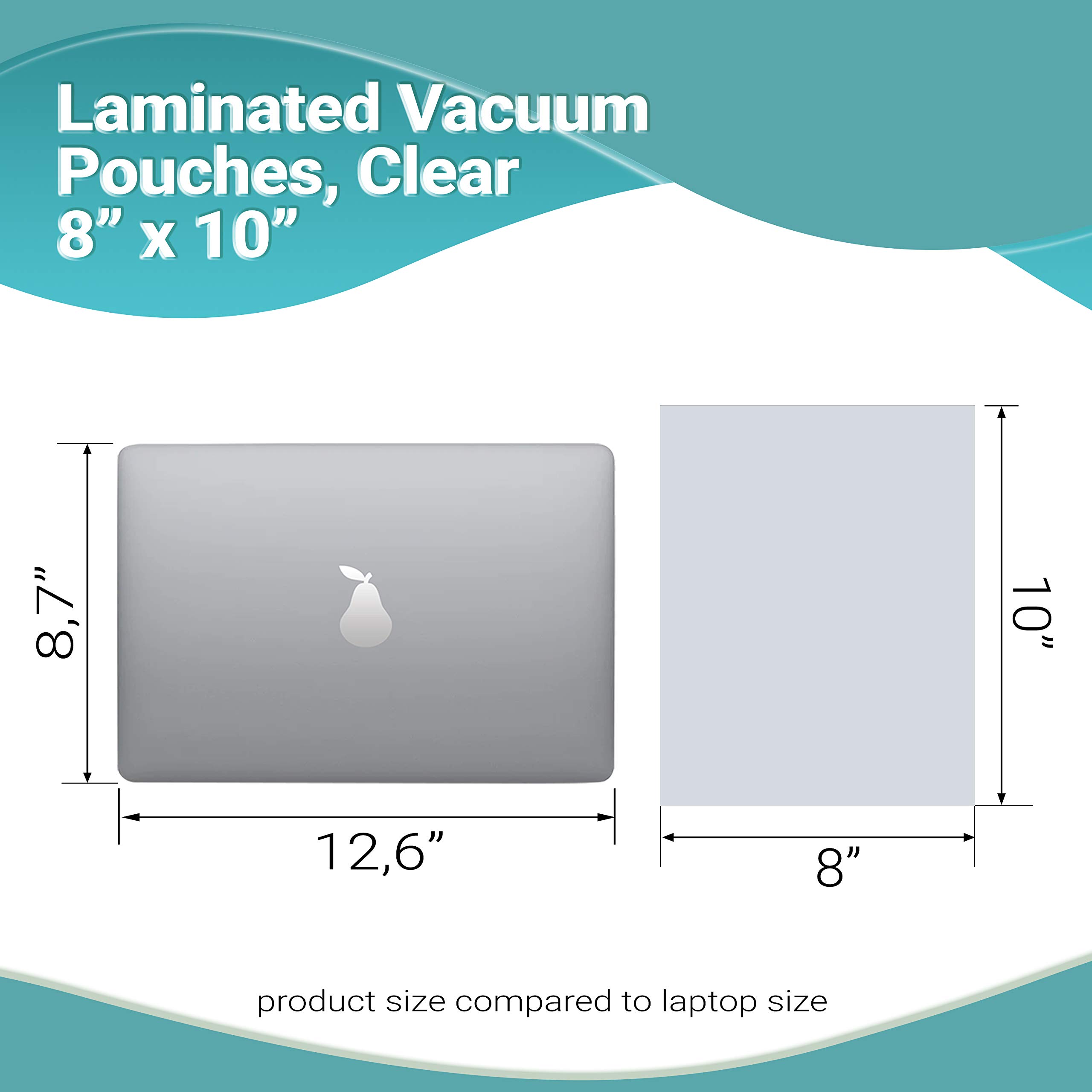 APQ 1000-Pack Co-Extruded Vacuum Pouches 8x10 Inches, Clear 3 Mil Thickness | USDA Approved Food Grade Polyethylene Bags for Vacuum Sealing, Meal Prep & Long-Term Storage | Ideal for Commercial Kitchens, Sous Vide, Freezer Storage & Bulk Food Preservation
