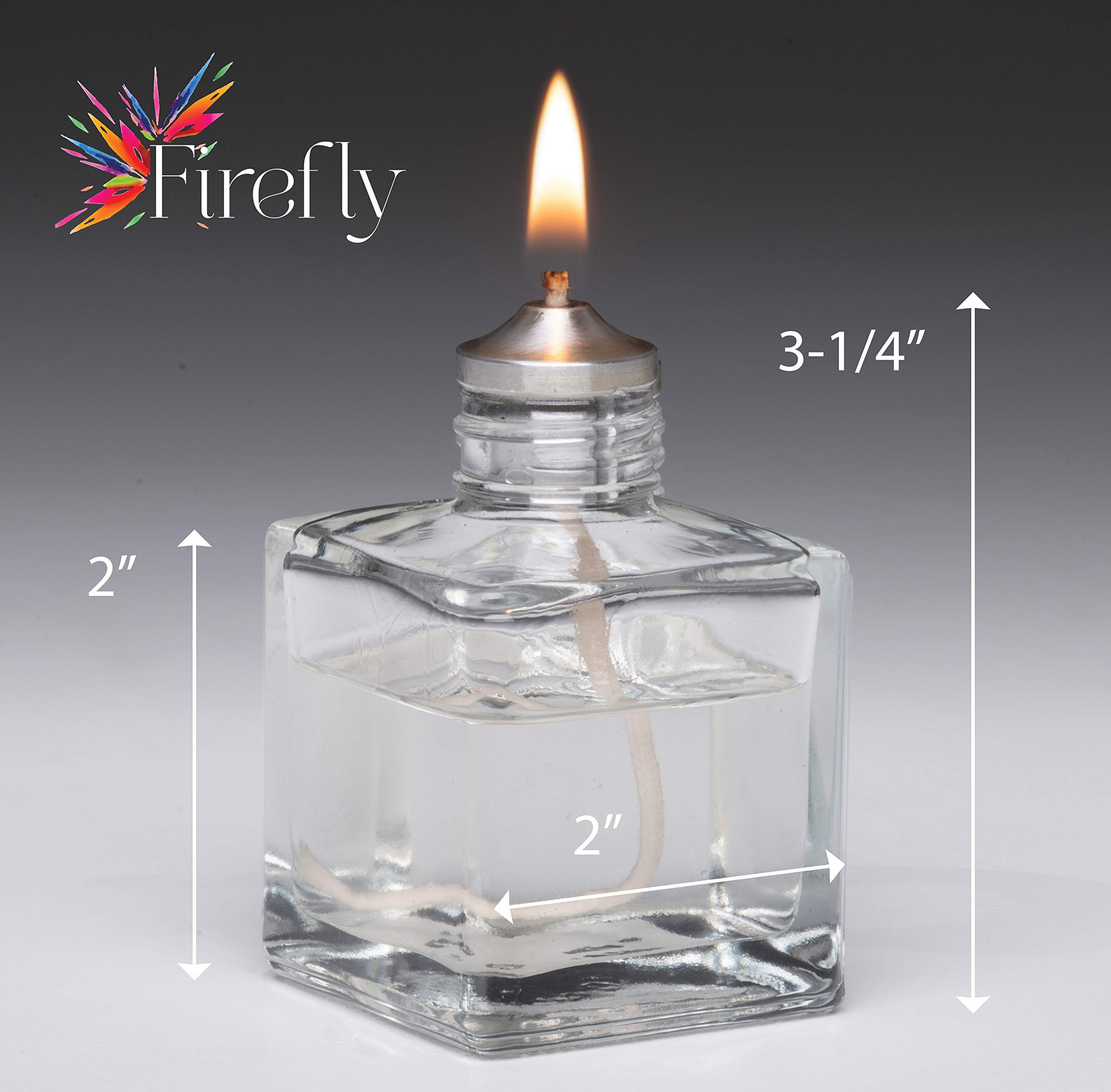 Firefly Aura Square Glass Oil Lamp - Refillable for Home Decor