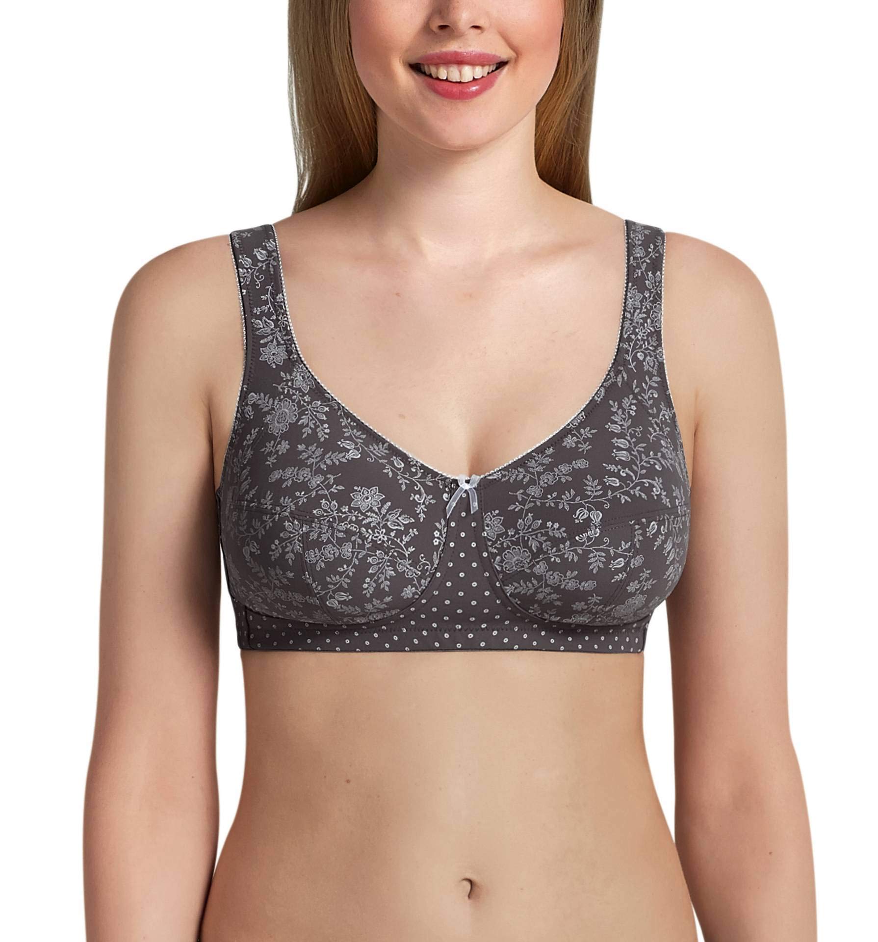 Anita Comfort Wire-Free Women's Bra - Soft Support, Seamless Design, Size 36B, Grey - Perfect for Yoga, Lounge & Everyday Wear
