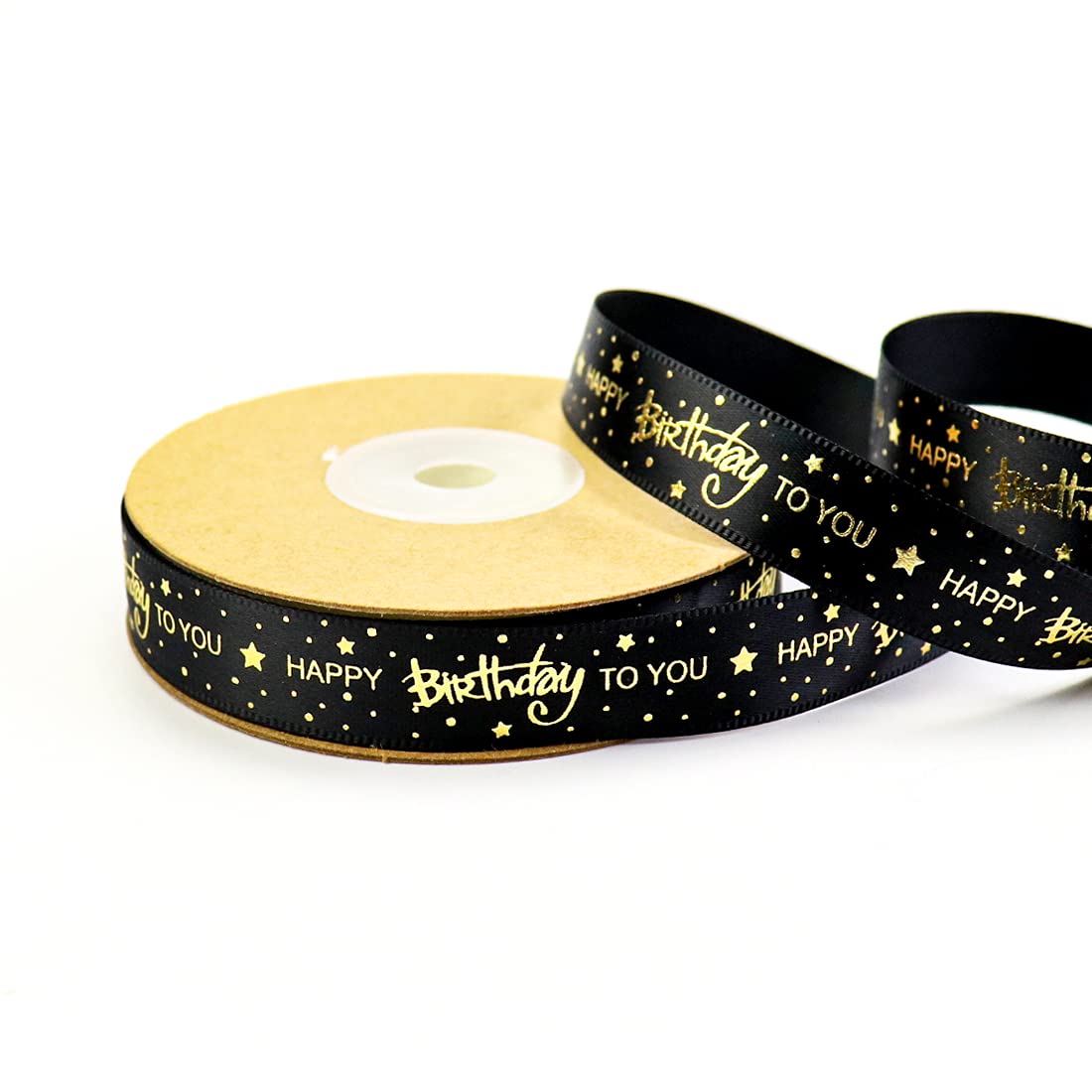 5/8 Inch x 20 Yards Black Satin Ribbon for Gift Wrapping, DIY Crafts, Wreath Making, Party Decorations - Perfect for Birthday, Wedding, Christmas & Holiday Celebrations