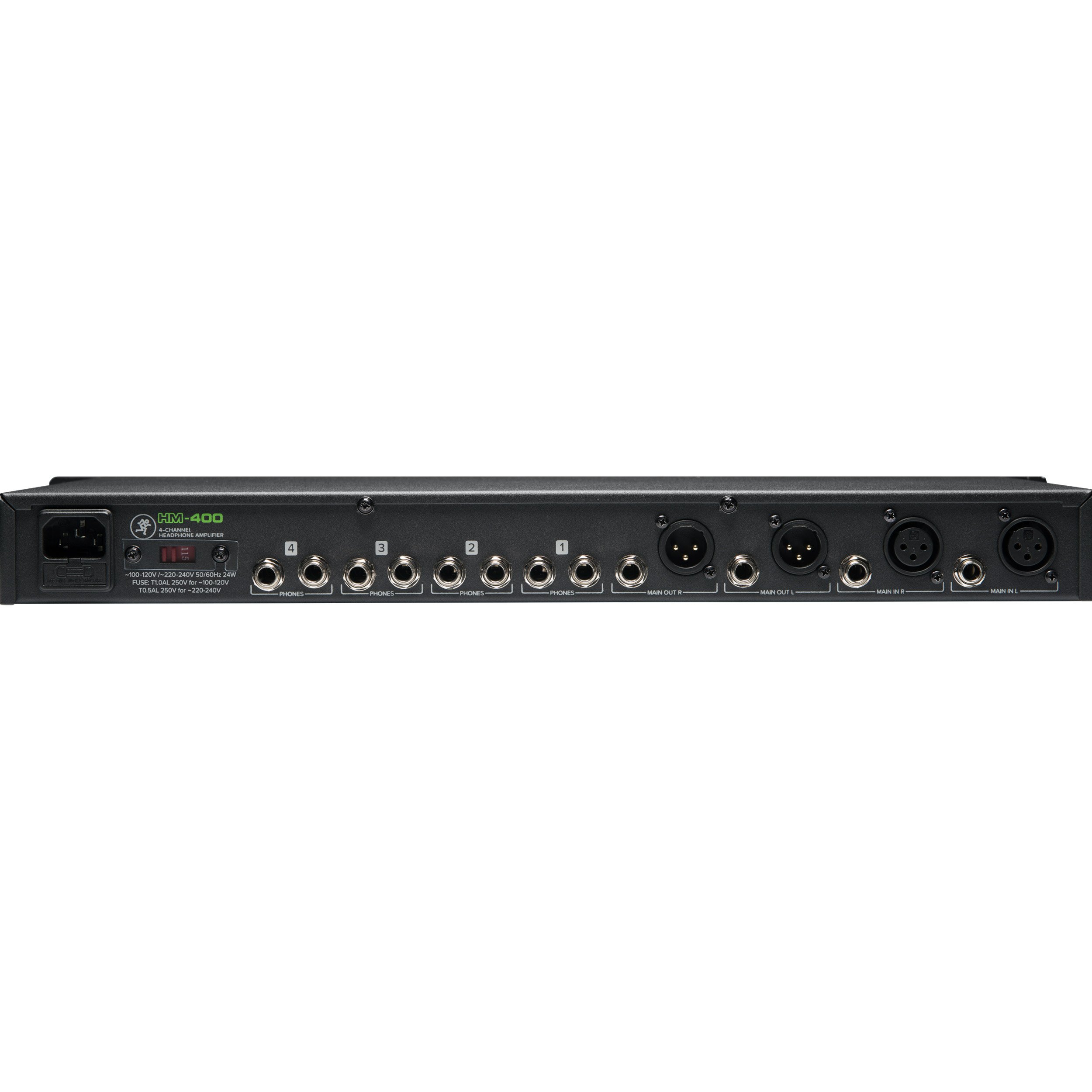 Mackie HM-400 4-Channel Professional Headphone Amplifier Rackmount - 4 x 12 Headphone Outputs for Studio Recording, Live Sound & Podcasting