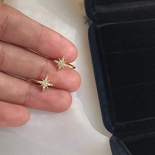 CZ Star Cuff Wrap Earrings - Snowflake Crystal Twinkle Helix Cartilage Clip On Earrings | Non-Piercing Hexagram Ear Cuff for Women | Perfect for Parties, Weddings & Everyday Fashion Accessories