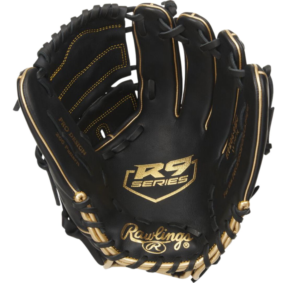 Rawlings R9 12-Inch Baseball Glove R9206 9BG - Premium Leather Youth & Adult Baseball Mitt for Training & Games