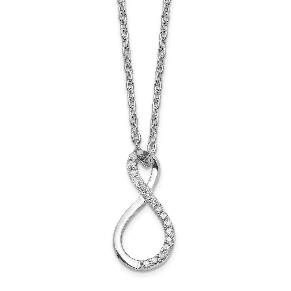 925 Sterling Silver Infinity Love Knot Pendant Necklace with Diamond Accent - 18