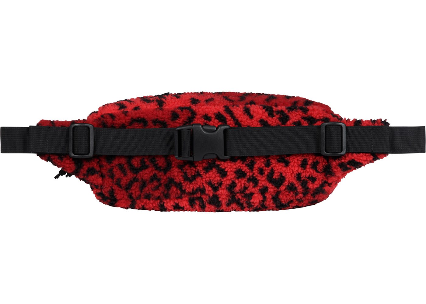 Supreme Leopard Print Fleece Waist Bag - Red Crossbody Fanny Pack for Men & Women - Perfect for Travel, Hiking, and Outdoor Activities