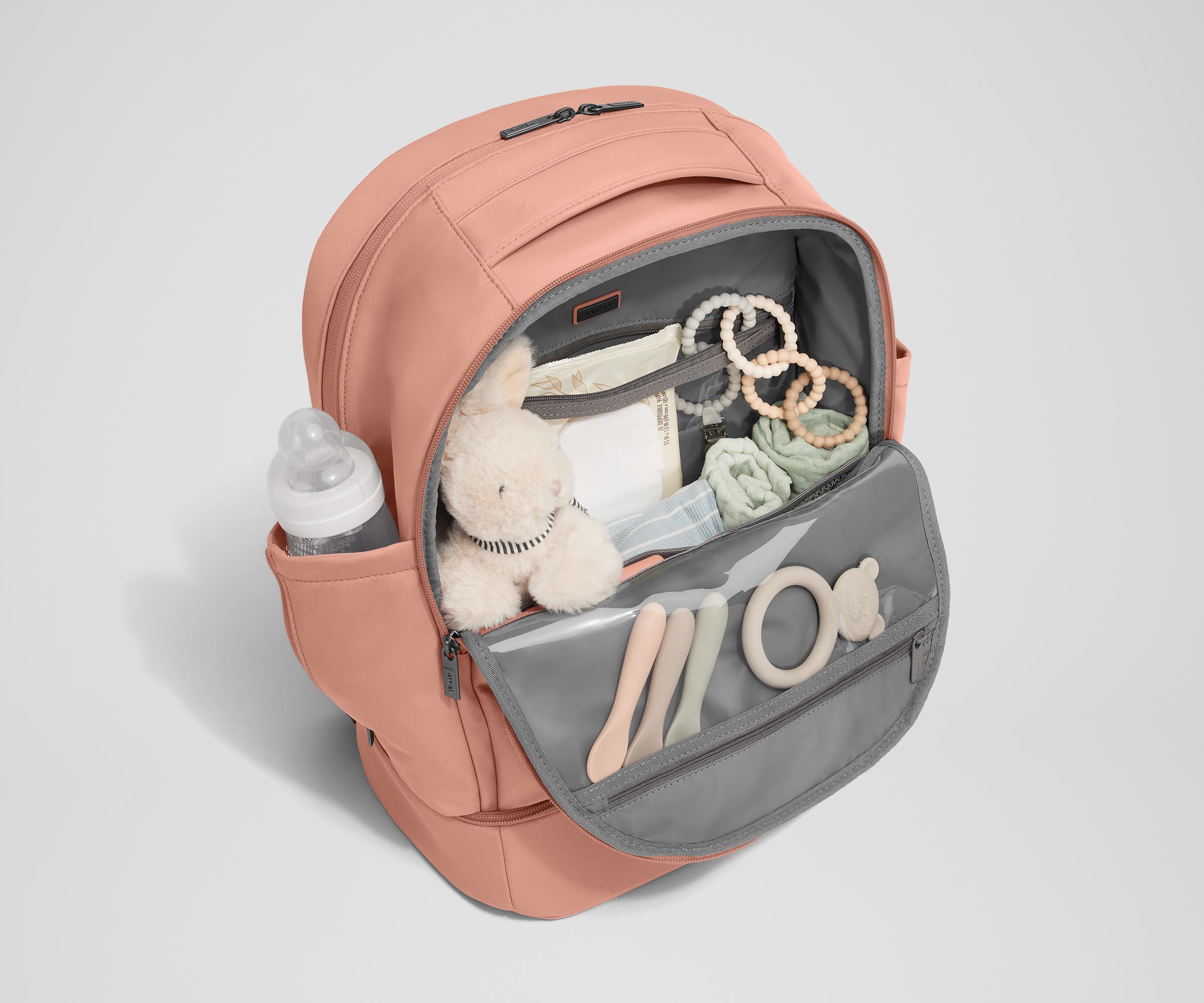 Premium Double Diaper Backpack in Clay Pink - Stylish & Spacious Baby Essentials Organizer for Parents - Perfect for Travel, Daycare & Outdoor Adventures