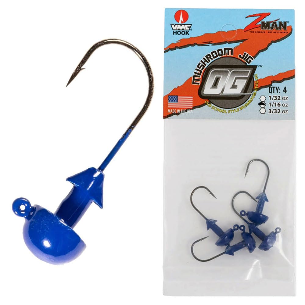 Z-MAN OG Mushroom Jigheads 4 Pack - Weedless Fishing Jig Heads for Bass, Walleye & Panfish - Perfect for Freshwater & Saltwater Fishing, Flipping & Finesse Techniques